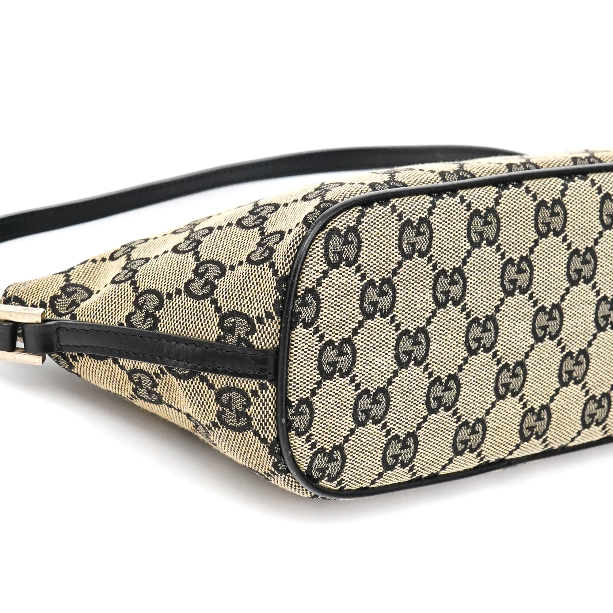 Gucci 039 1103 Beige Black GG Boat Pochette