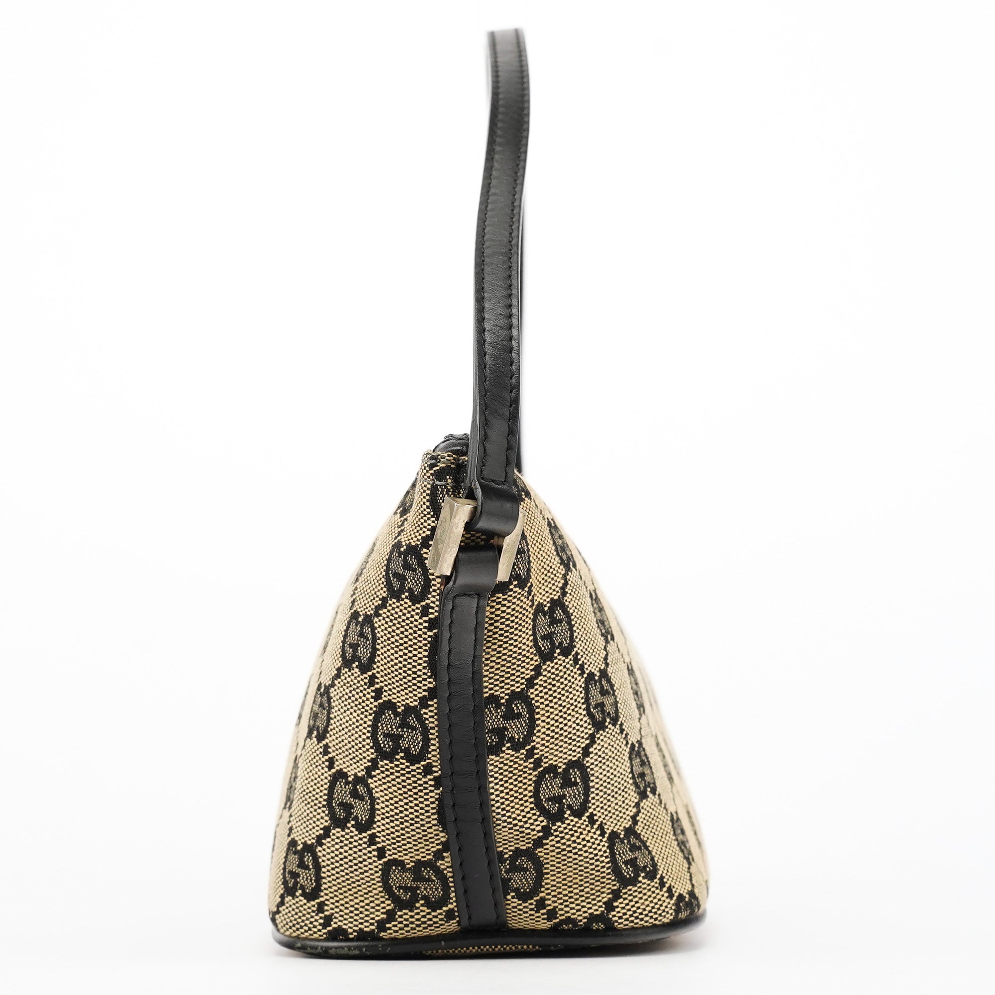 Gucci 039 1103 Beige Black GG Boat Pochette