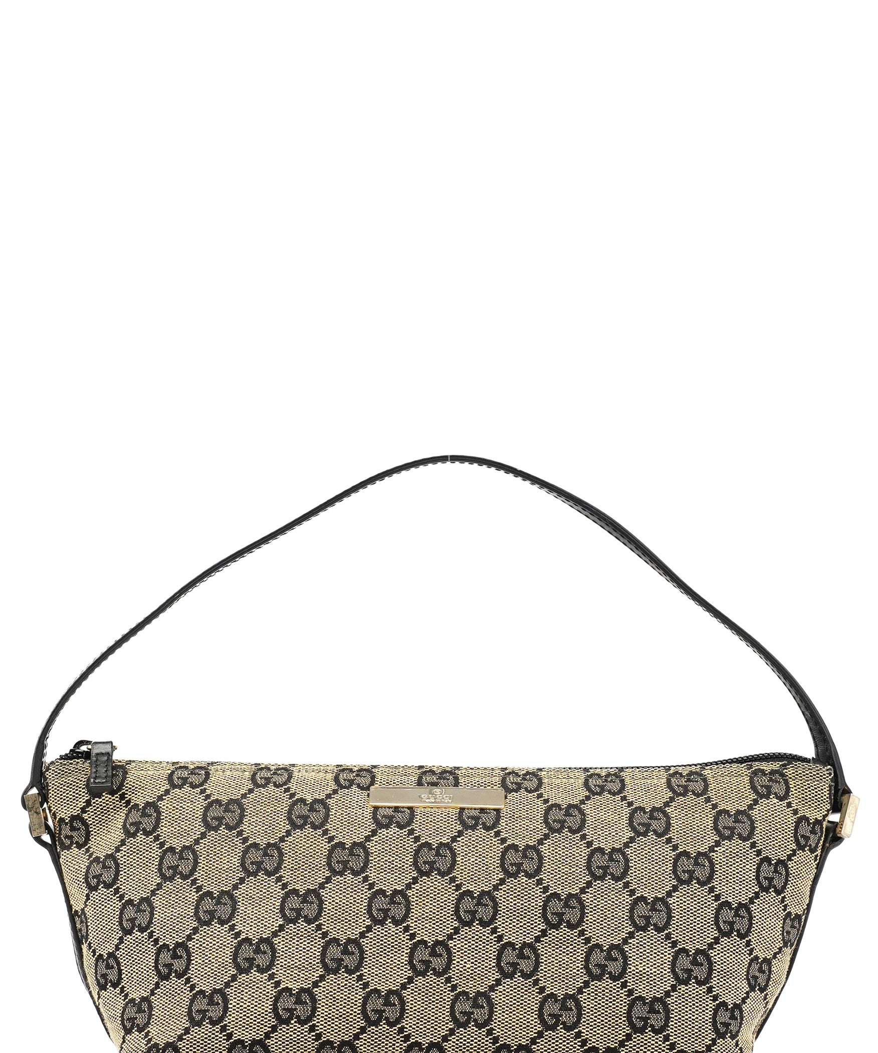 Gucci 039 1103 Beige Black GG Boat Pochette