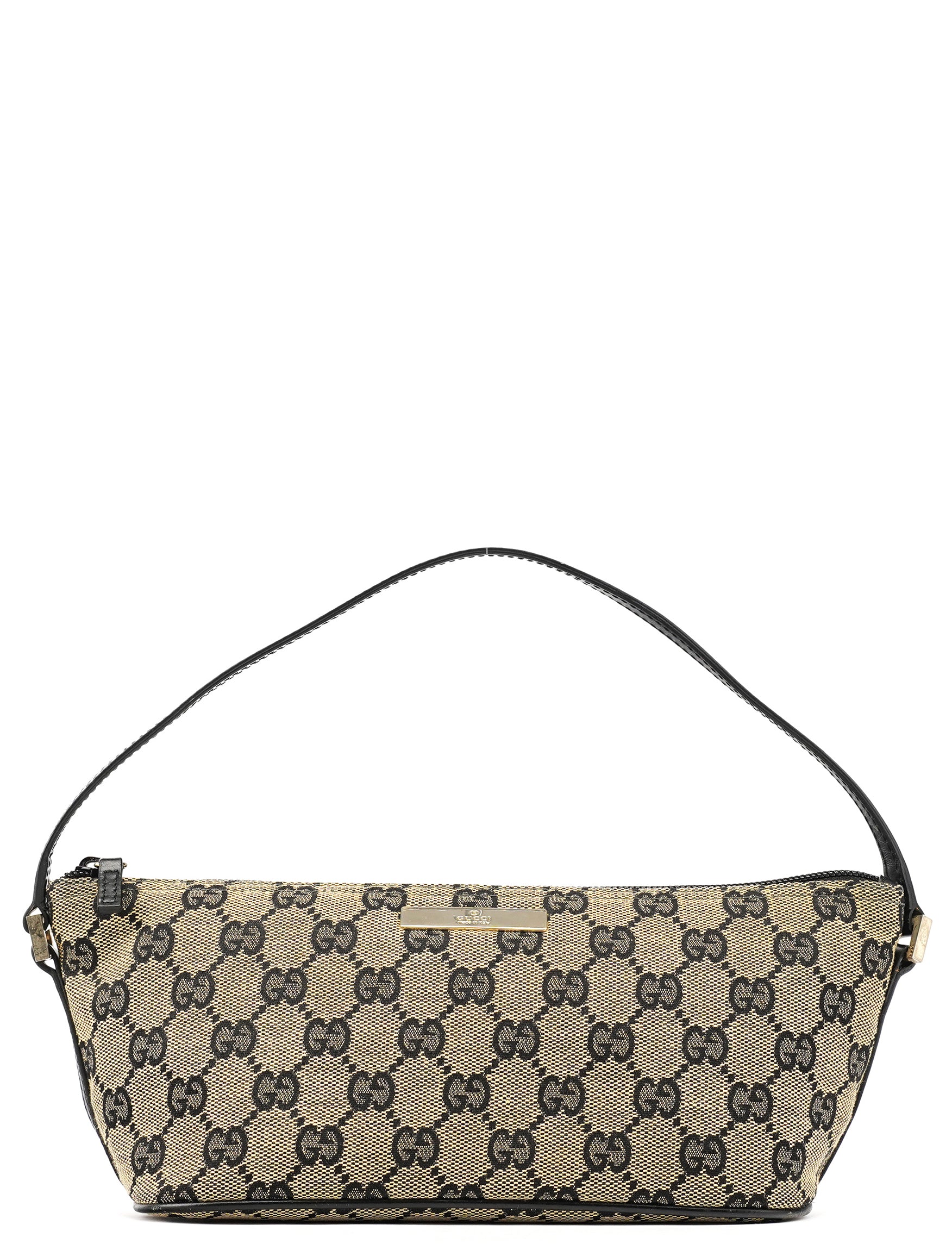 Gucci 039 1103 Beige Black GG Boat Pochette
