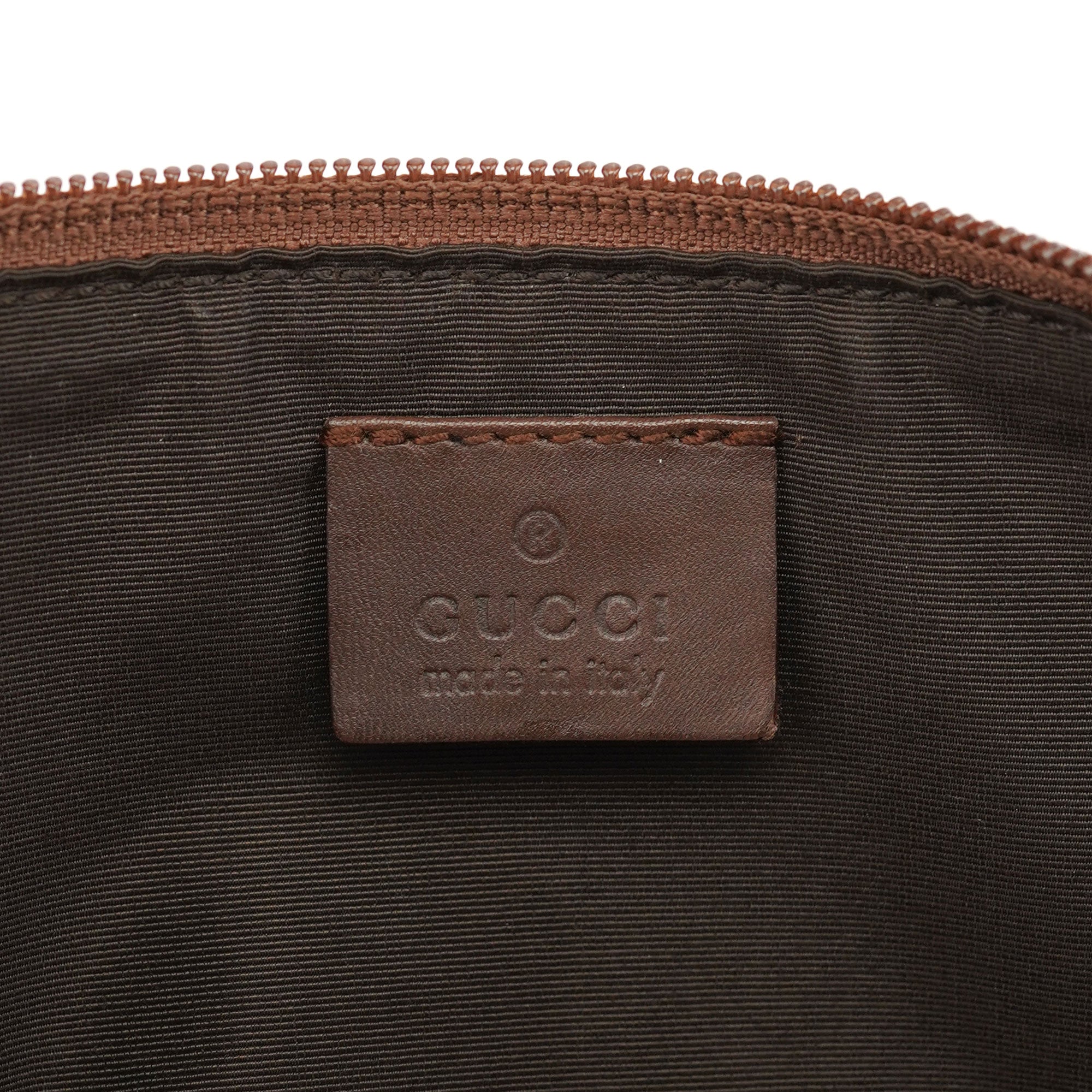 Gucci 039 1103 GG Boat Pochette en toile GG beige et marron