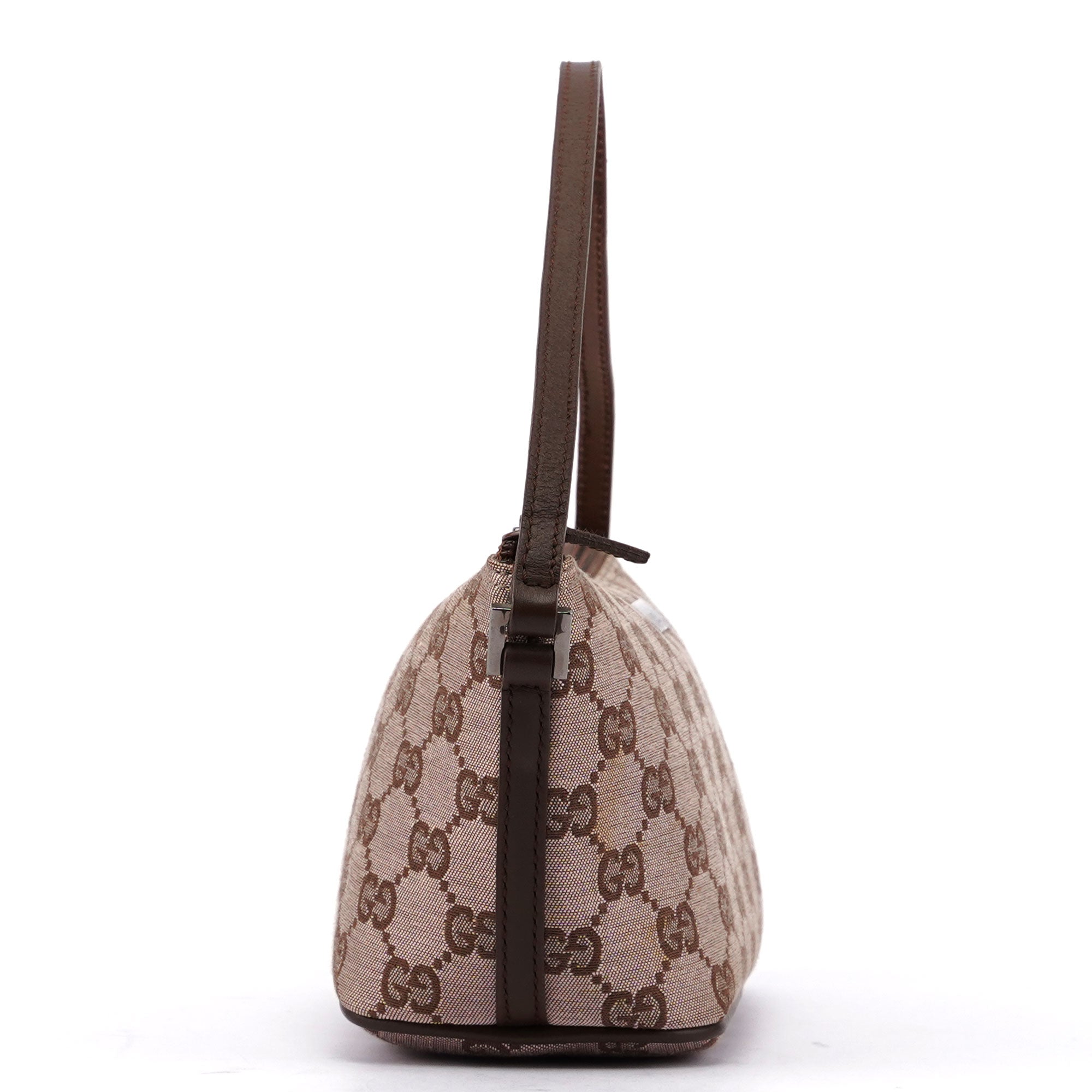 Gucci 039 1103 Boat Pochette aus GG Canvas in Beige und Braun
