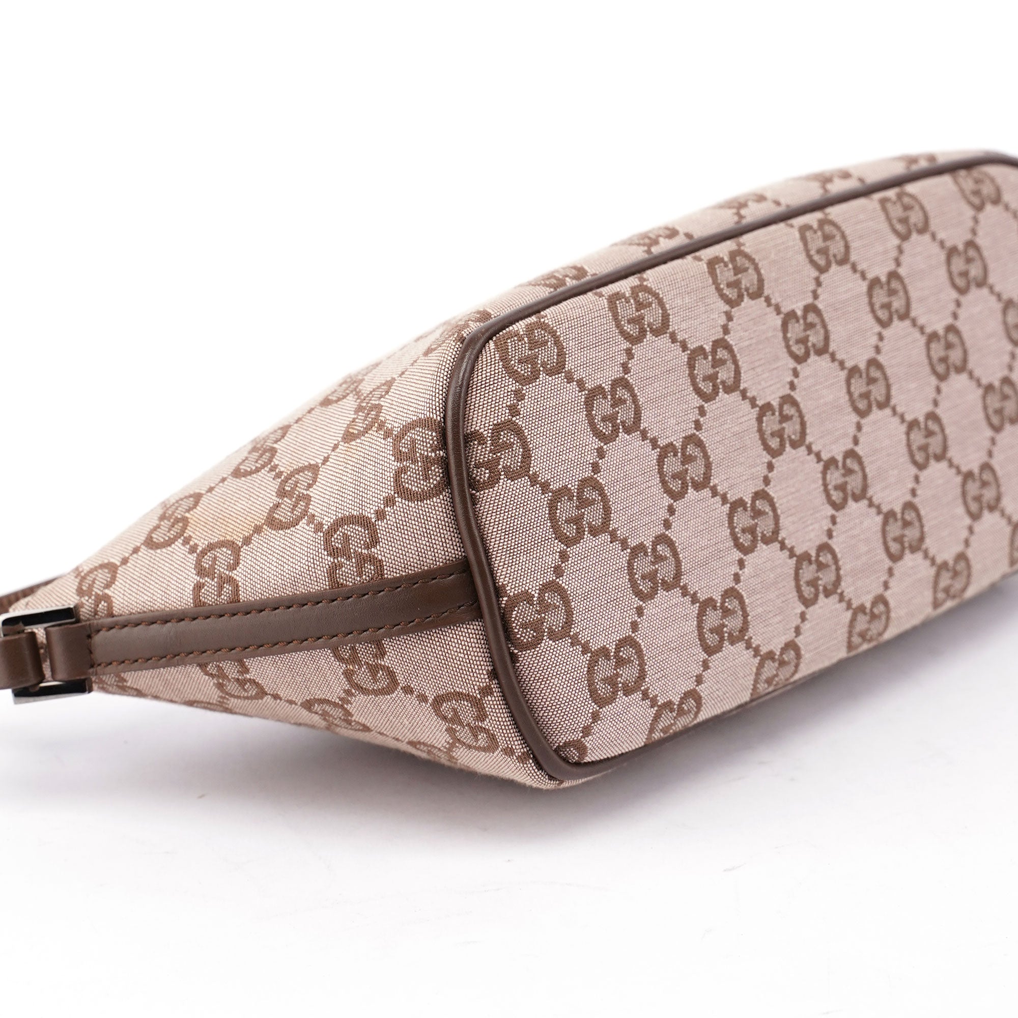 Gucci 039 1103 Boat Pochette aus GG Canvas in Beige und Braun