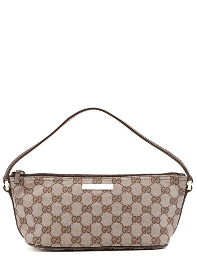 Gucci 039 1103 Beige Brown GG Boat Pochette