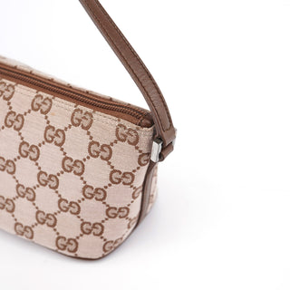 Gucci 039 1103 Beige Brown GG Boat Pochette
