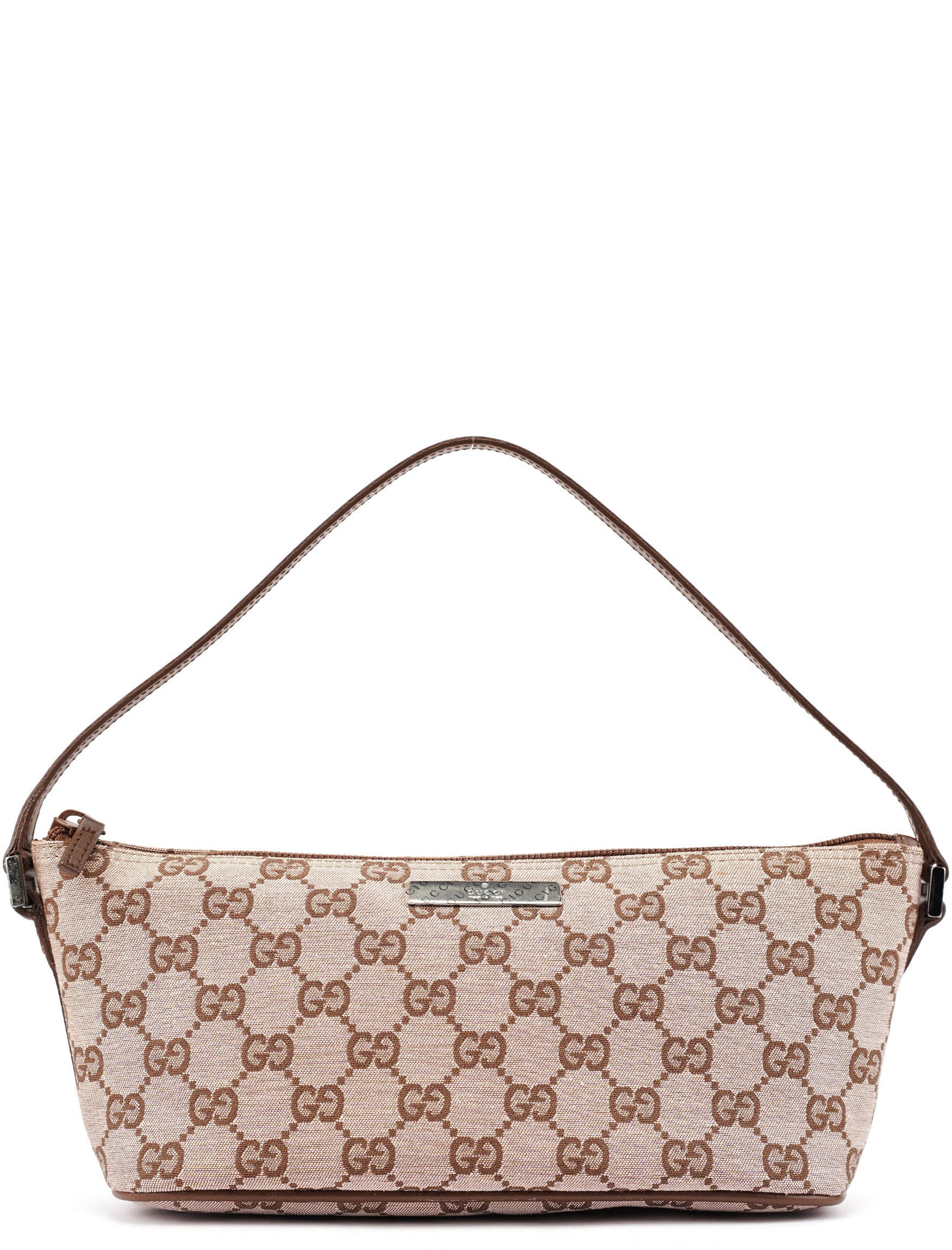 Gucci 039 1103 Beige Brown GG Boat Pochette
