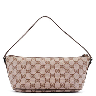 Gucci 039 1103 Beige Brown GG Boat Pochette