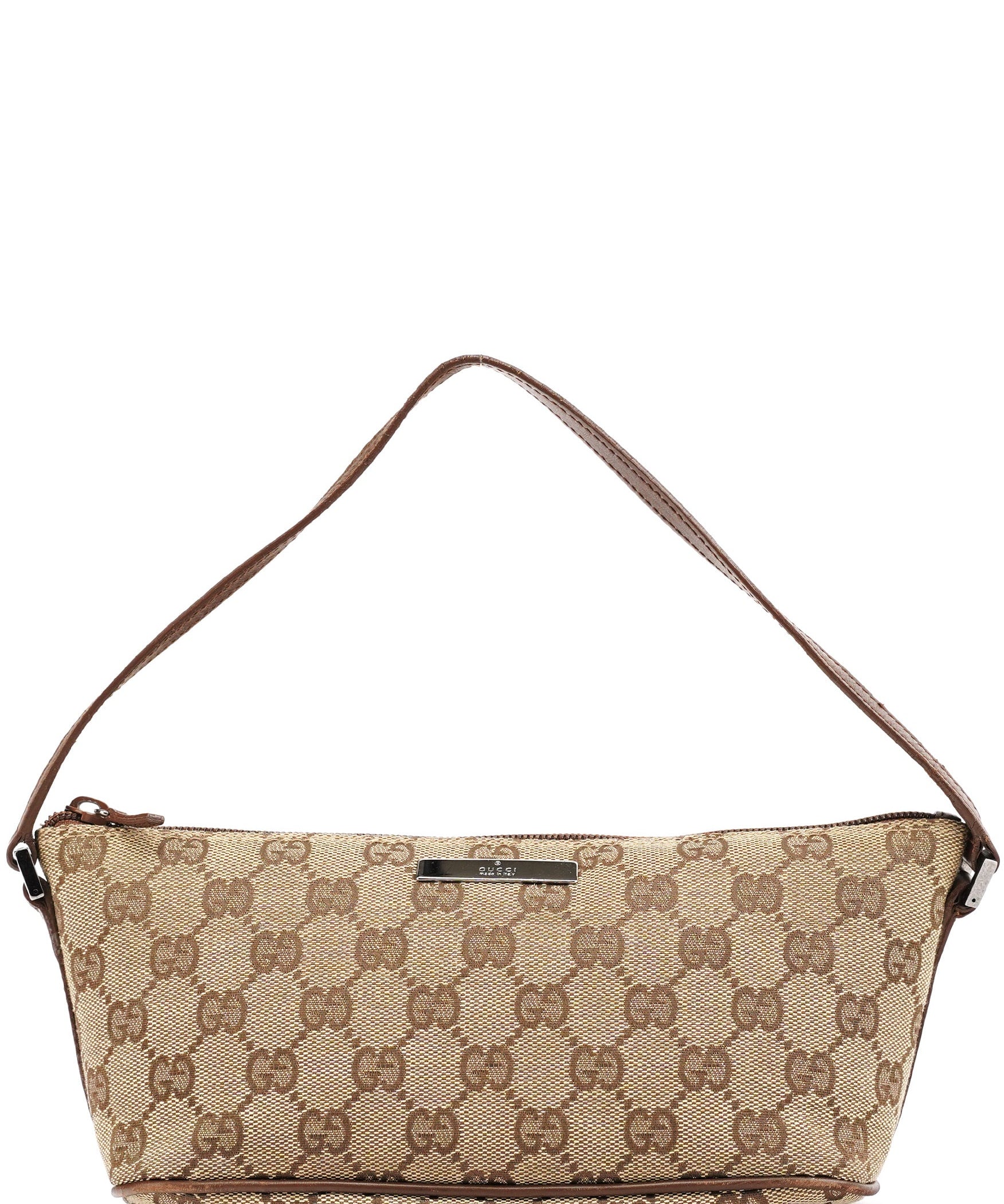 Gucci 039 1103 Beige Brown GG Boat Pochette