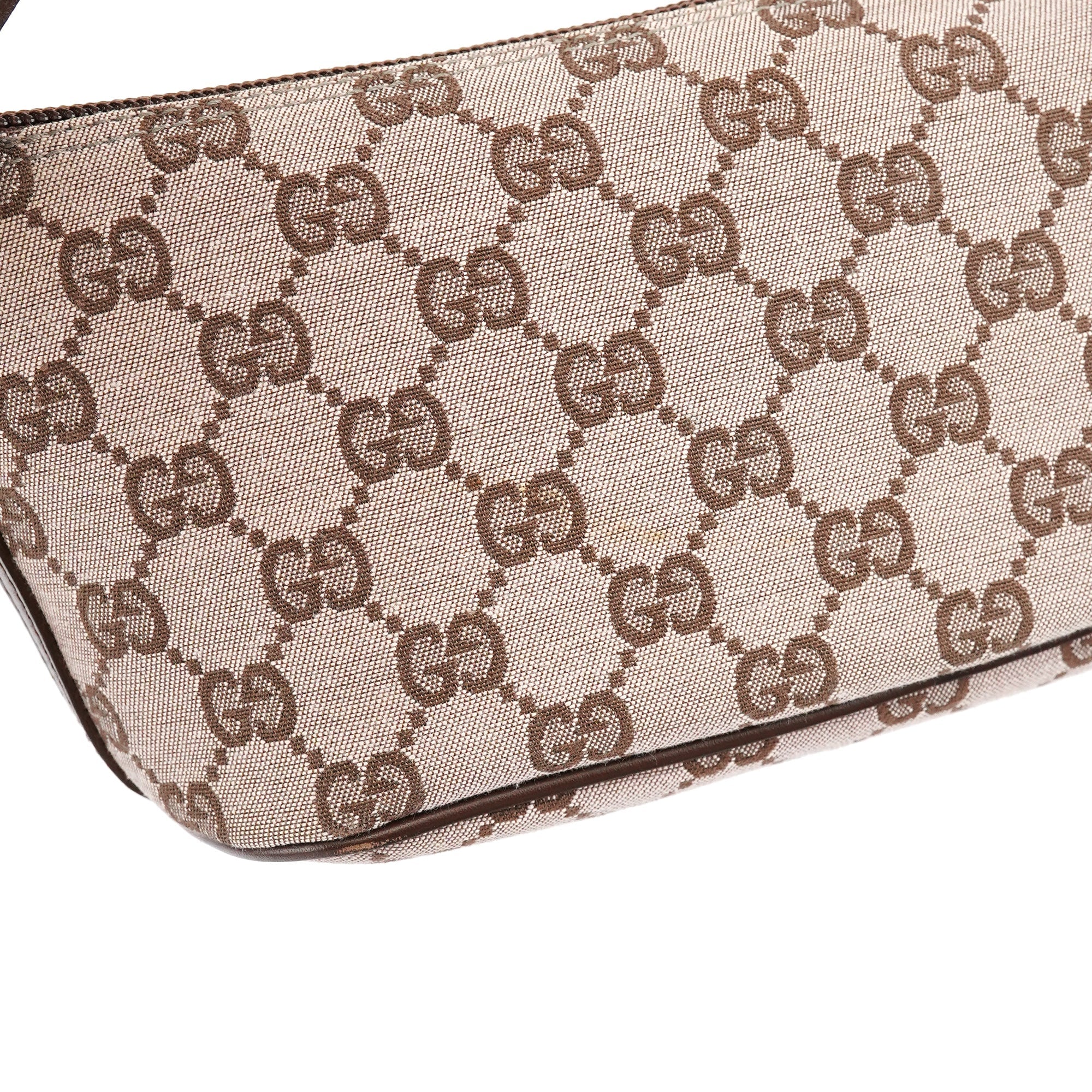 Gucci 039 1103 Beige Brown GG Boat Pochette