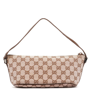 Gucci 039 1103 Beige Brown GG Boat Pochette