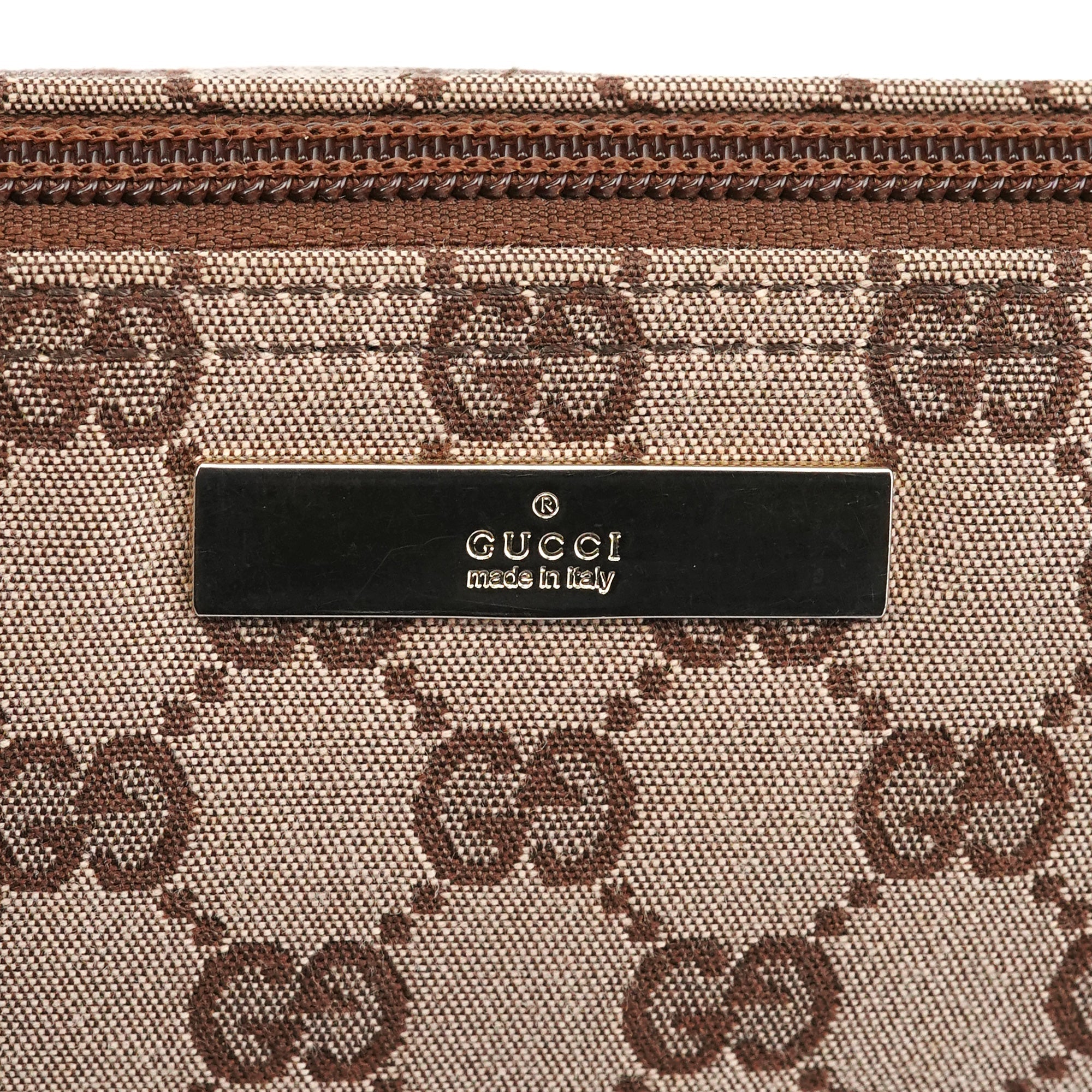Gucci 039 1103 Beige Brown GG Boat Pochette