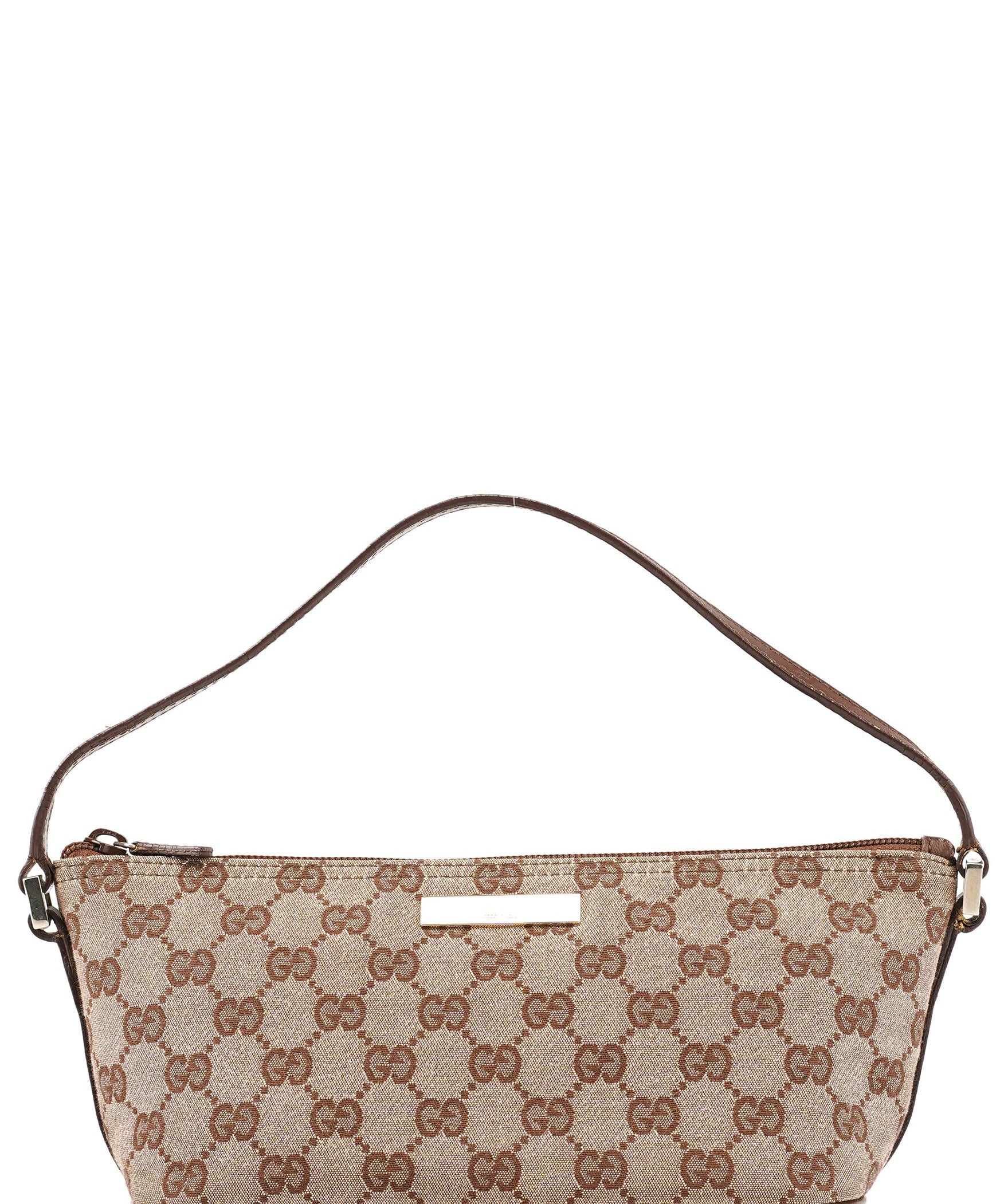 Gucci 039 1103 Beige Brown GG Boat Pochette
