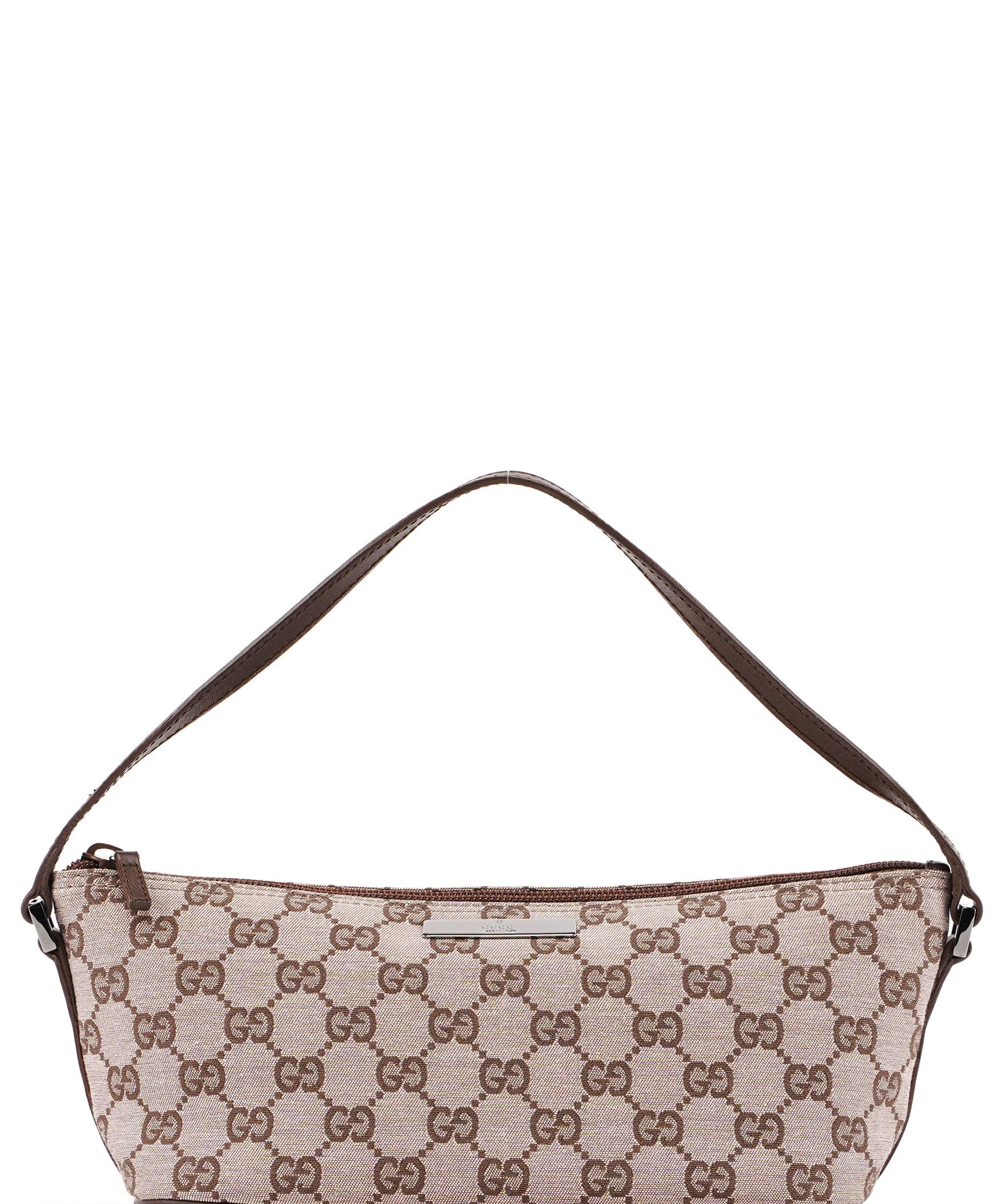 Gucci 039 1103 Beige Brown GG Boat Pochette