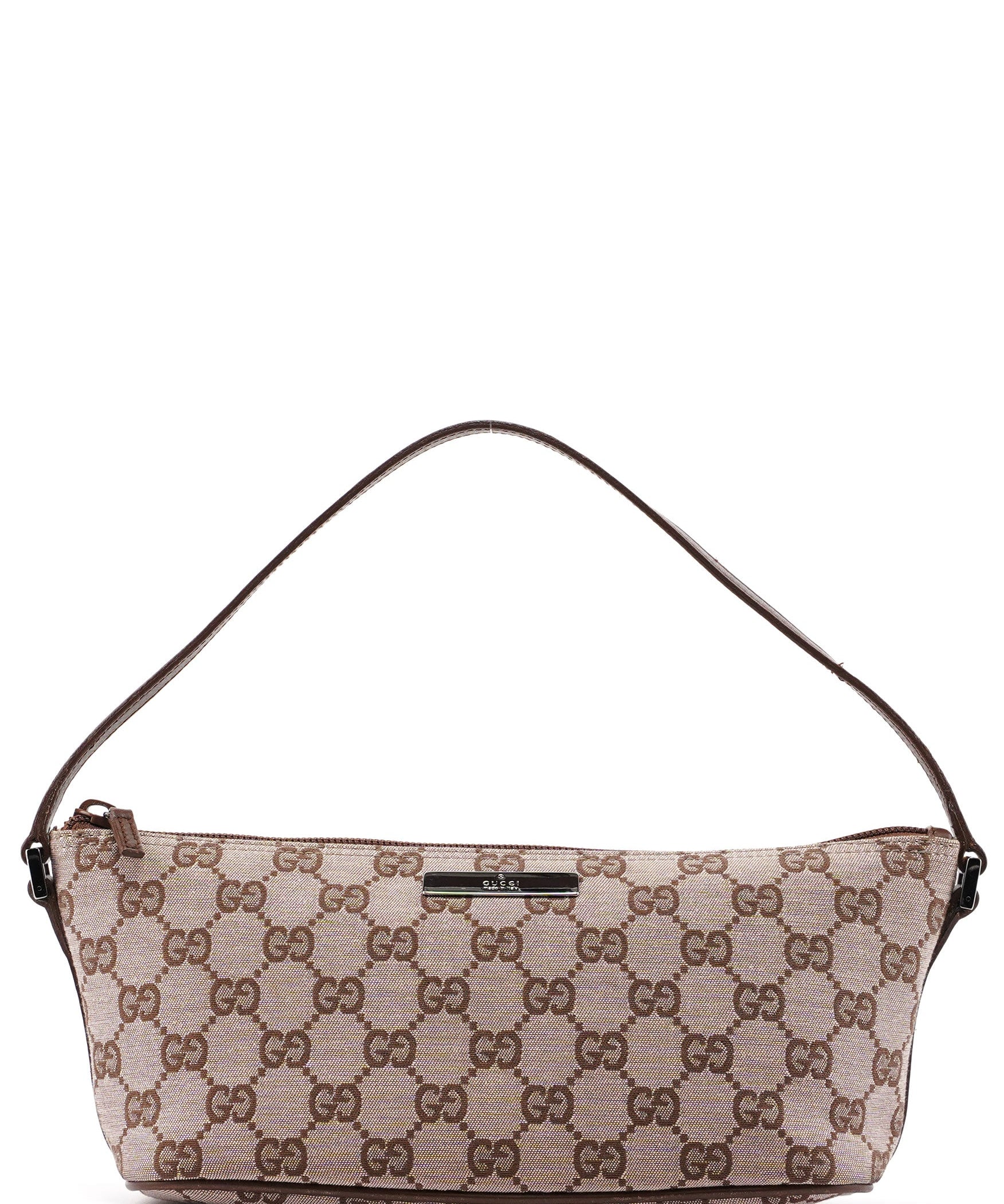 Gucci 039 1103 Beige Brown GG Boat Pochette