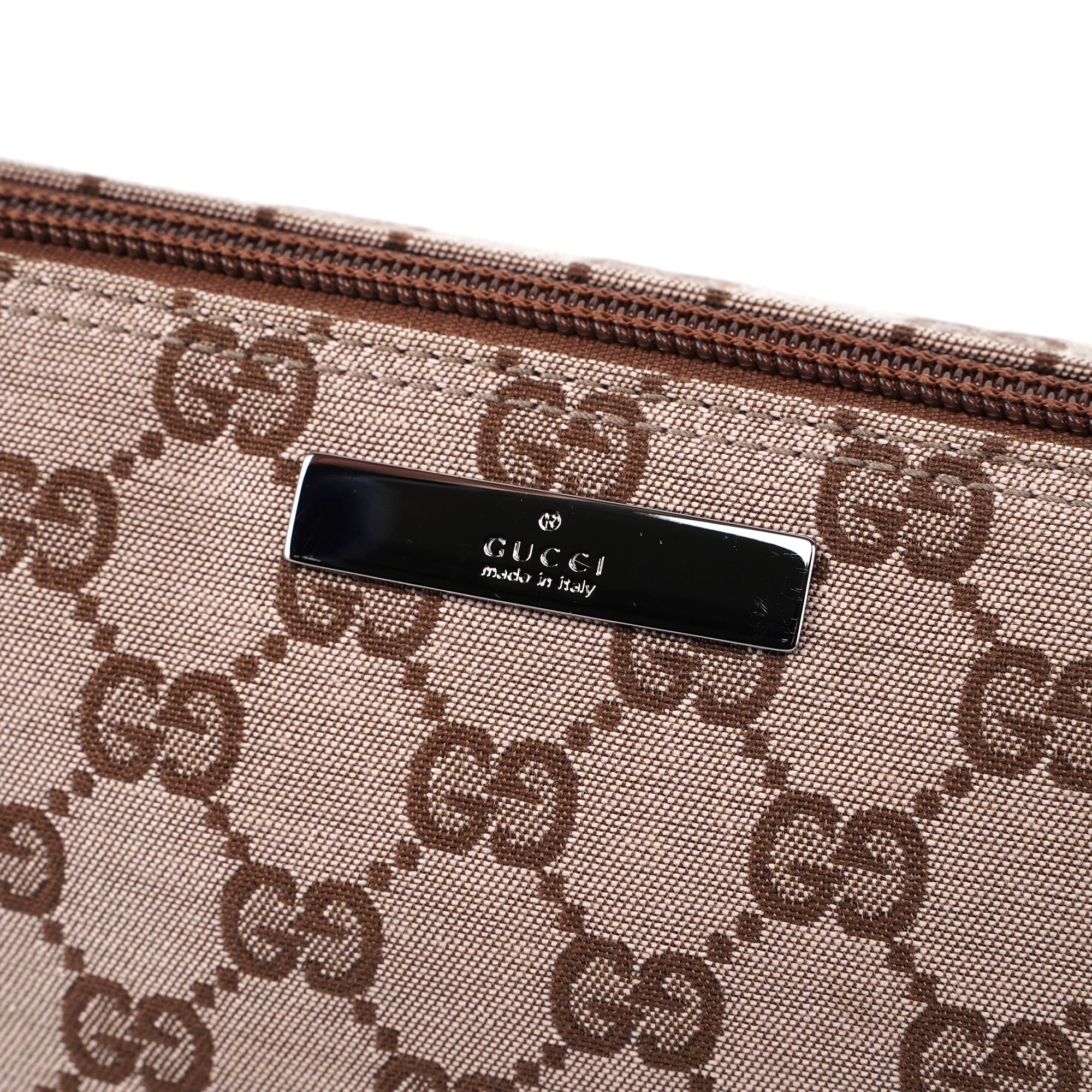 Gucci 039 1103 Beige Brown GG Boat Pochette