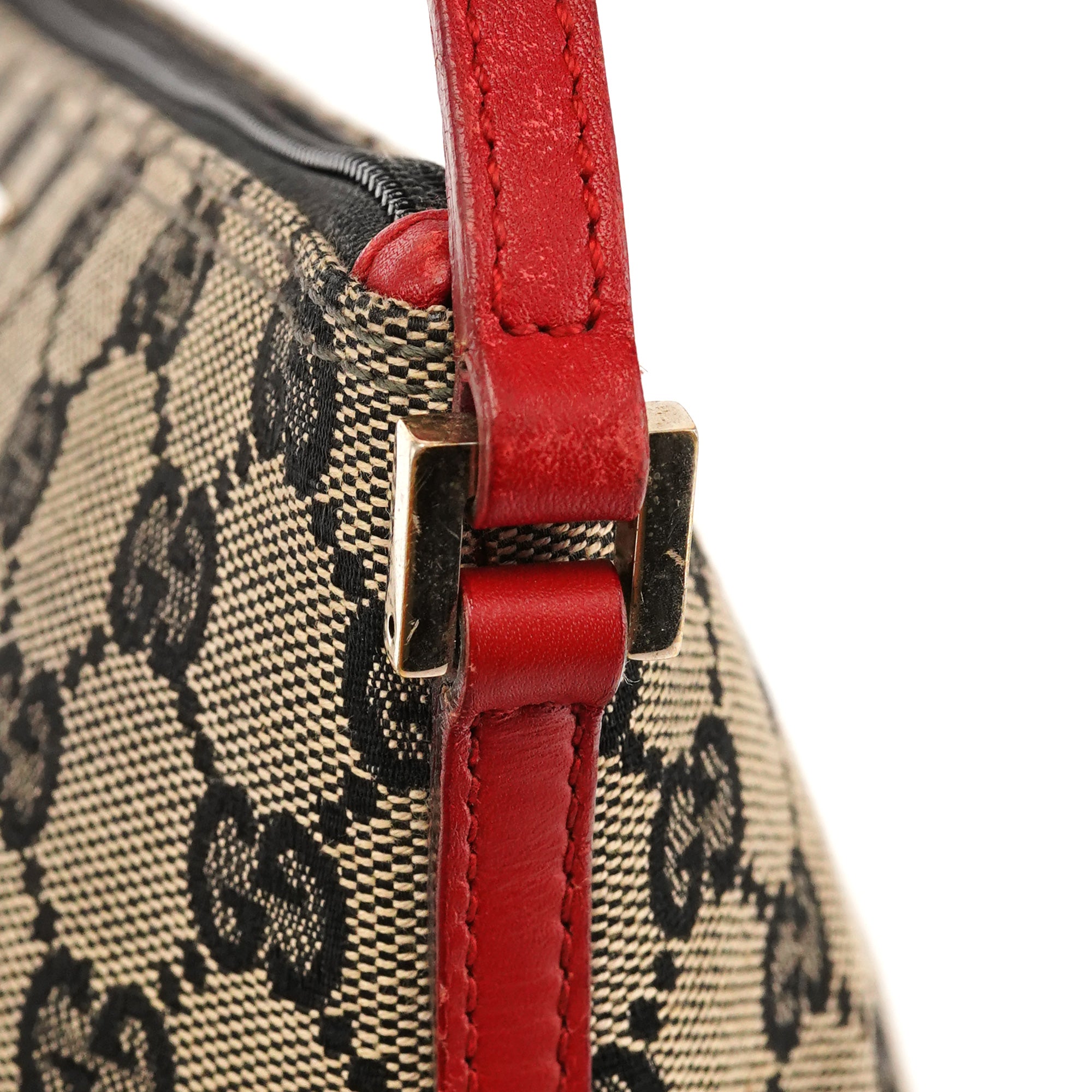 Gucci 039 1103 Beige Red GG Boat Pochette