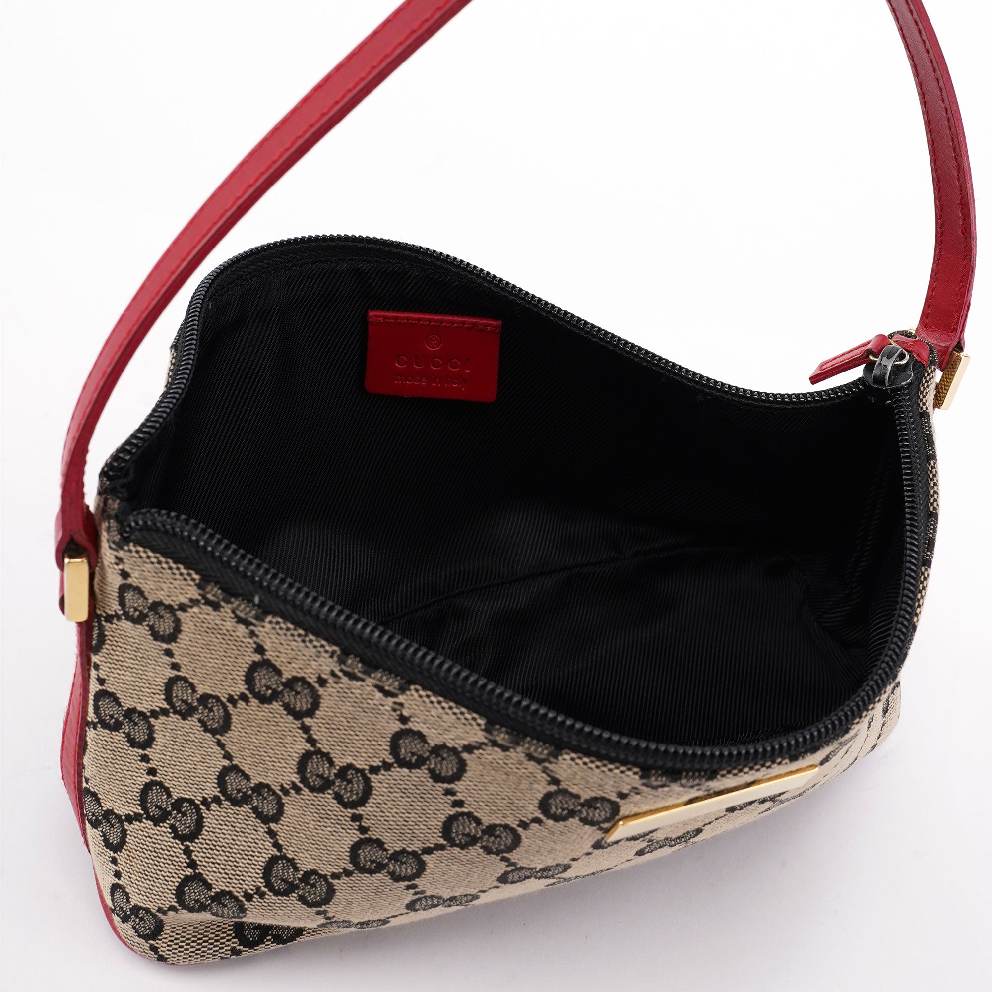Gucci 039 1103 Beige Red GG Boat Pochette