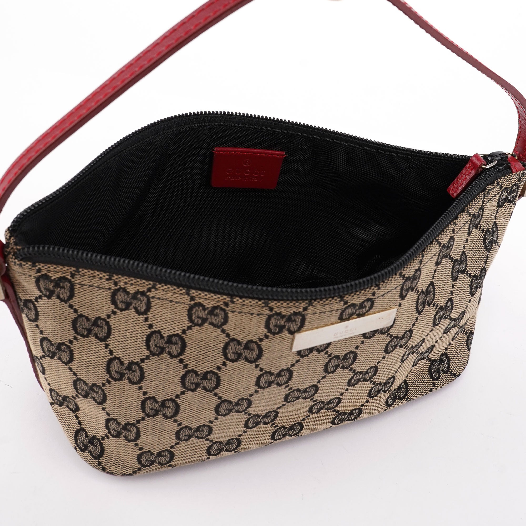 Gucci 039 1103 Beige Red GG Boat Pochette