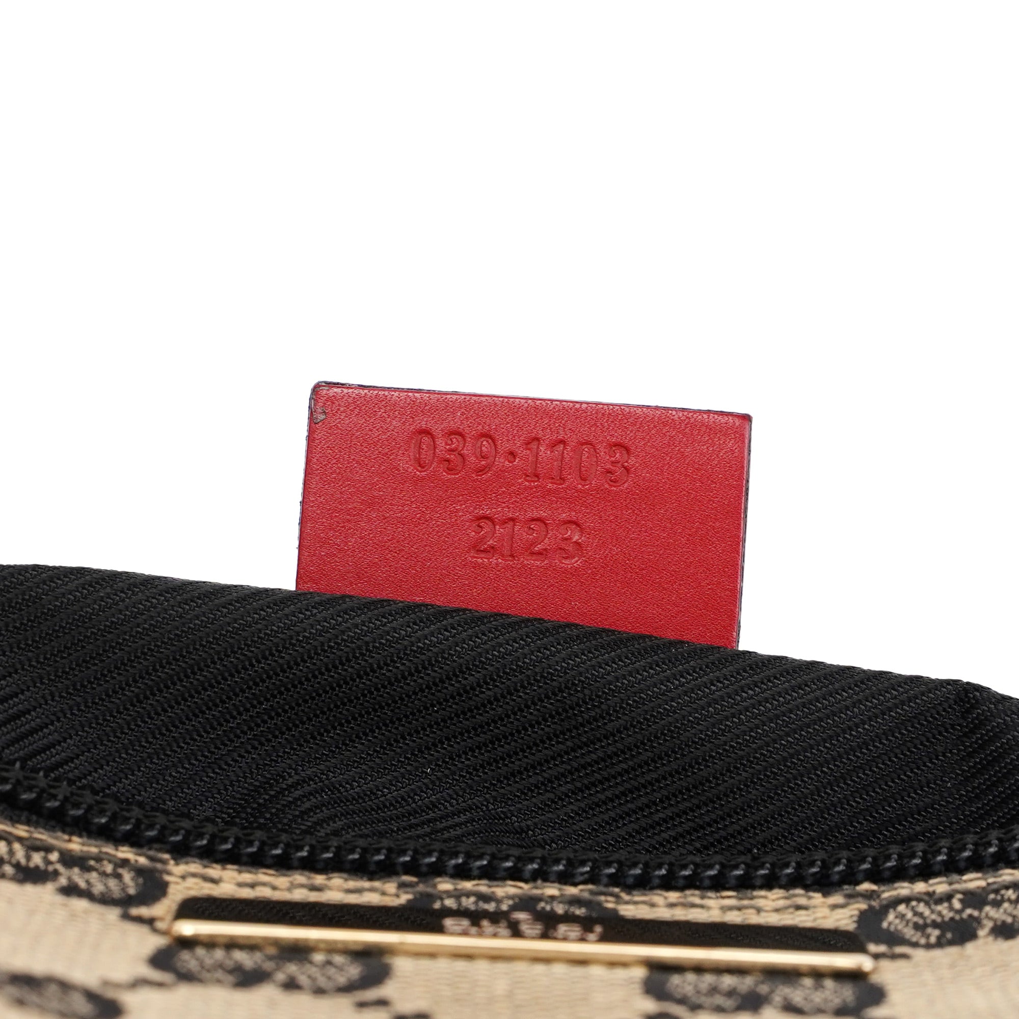 Gucci 039 1103 Beige Red GG Boat Pochette