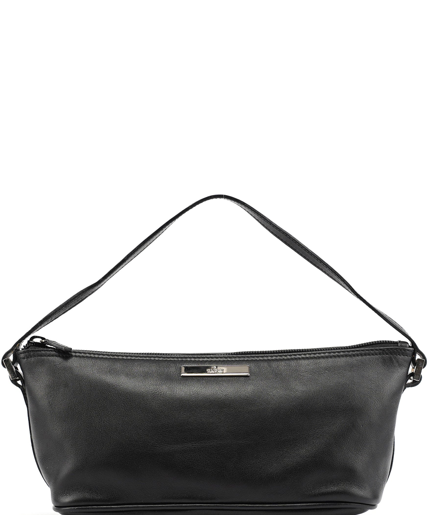 Gucci 039 1103 Black Calfskin Boat Pochette