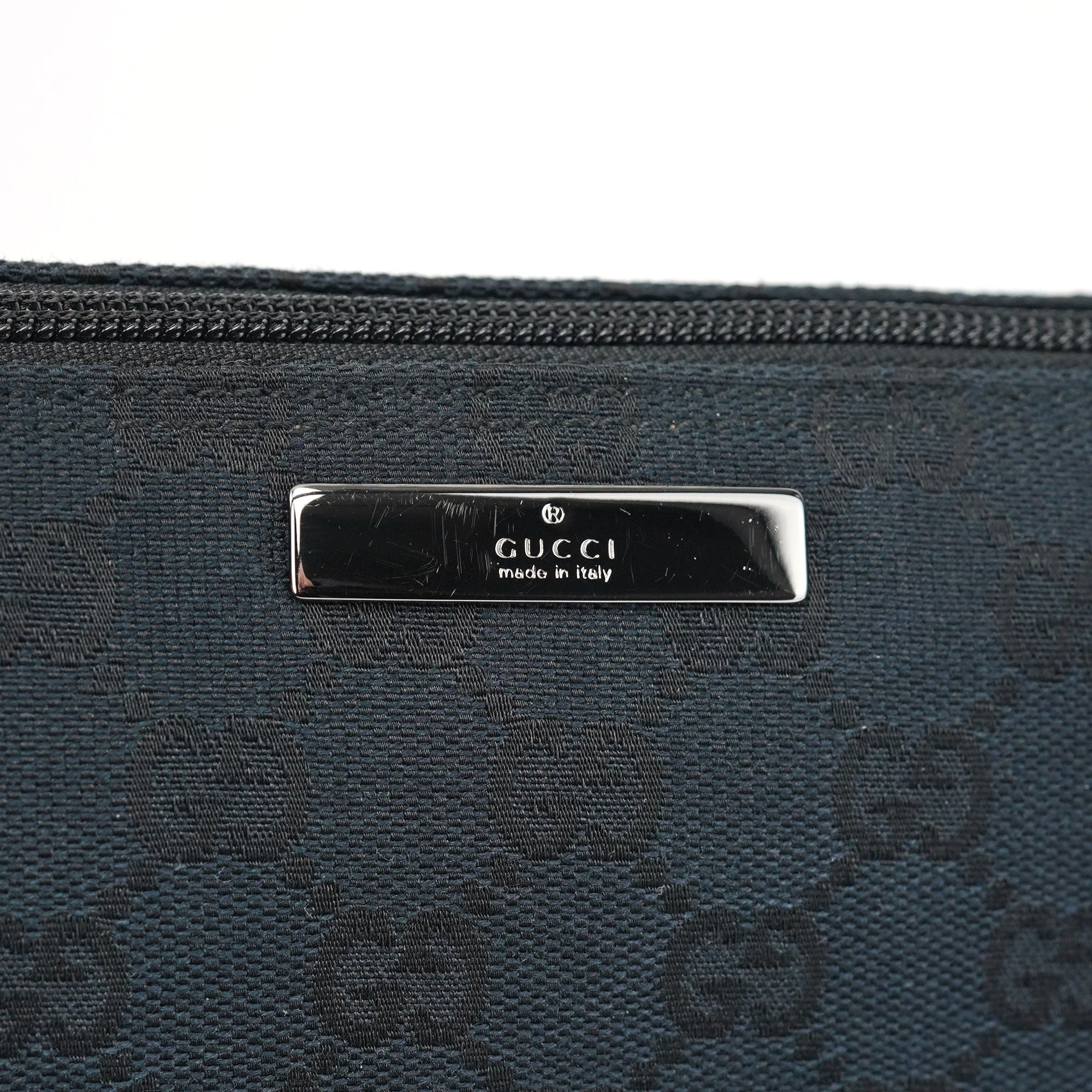 Gucci 039 1103 Black GG Boat Pochette