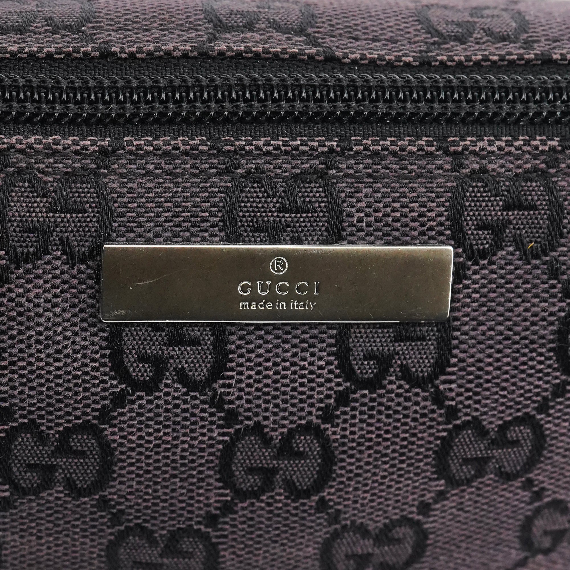 Gucci 039 1103 Black GG Boat Pochette