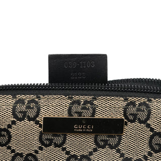 Gucci 039 1103 Grey Black GG Boat Pochette
