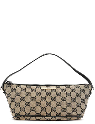 Gucci 039 1103 Grey Black GG Boat Pochette