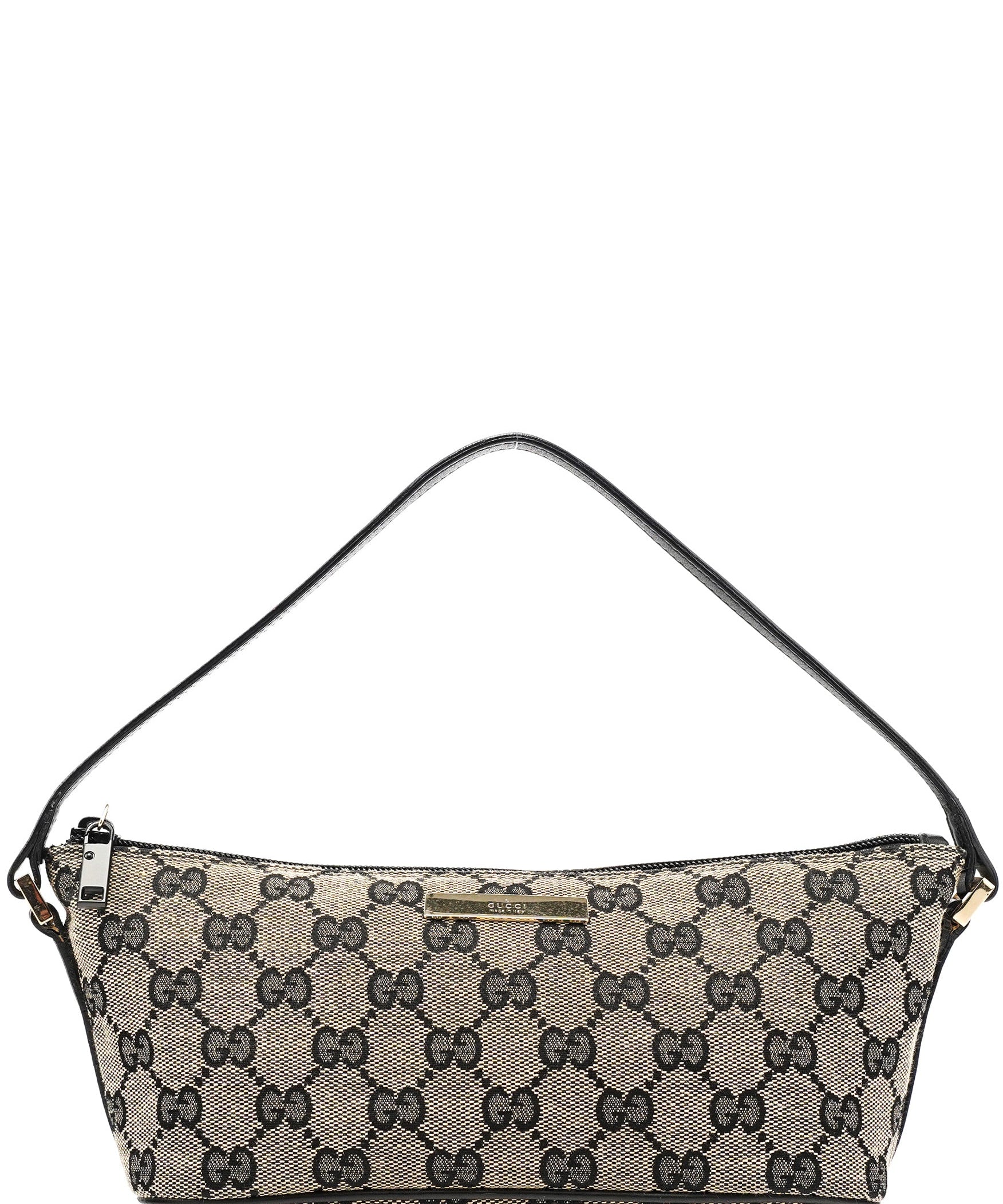 Gucci 039 1103 Grey Black GG Boat Pochette