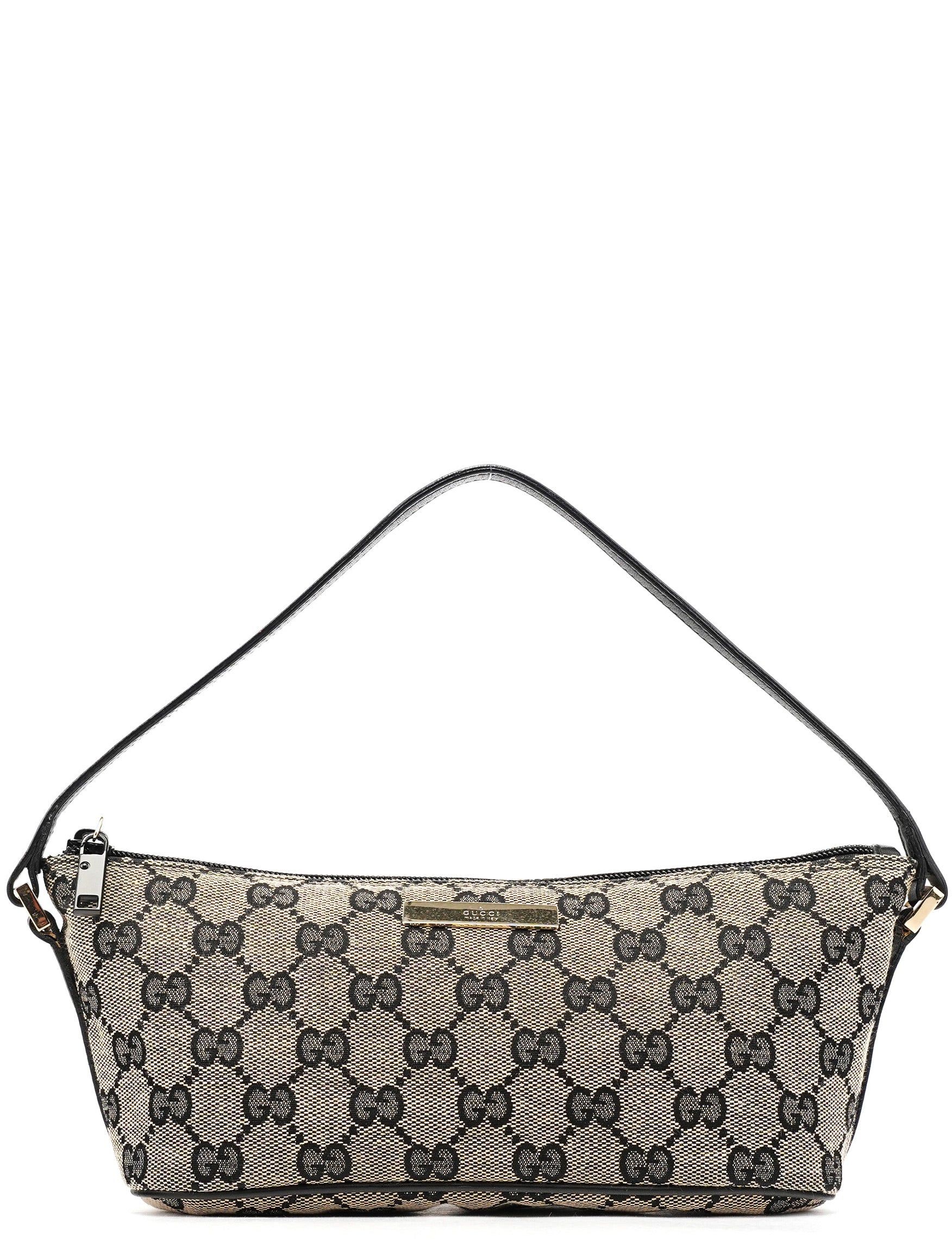 Gucci 039 1103 Grey Black GG Boat Pochette