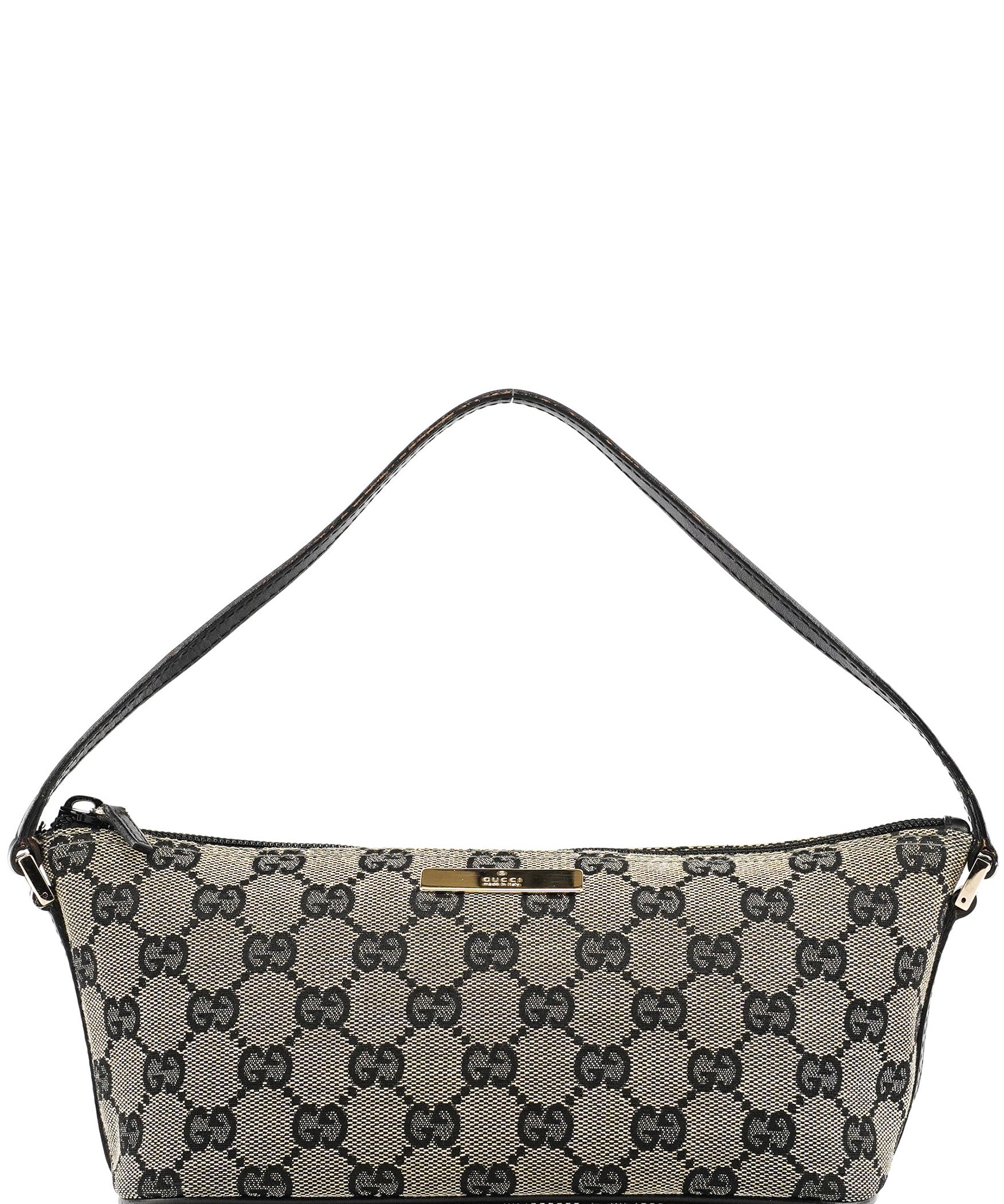 Gucci 039 1103 Grey Black GG Boat Pochette