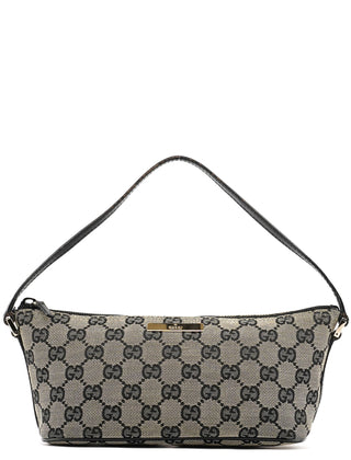 Gucci 039 1103 Grey Black GG Boat Pochette