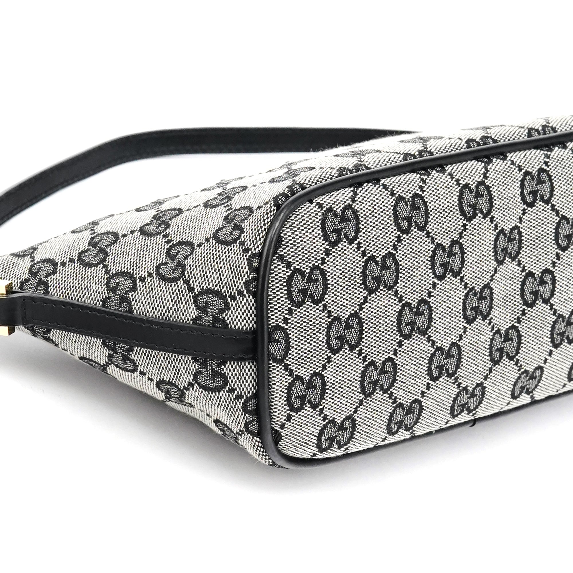 Gucci 039 1103 Grey Black GG Boat Pochette