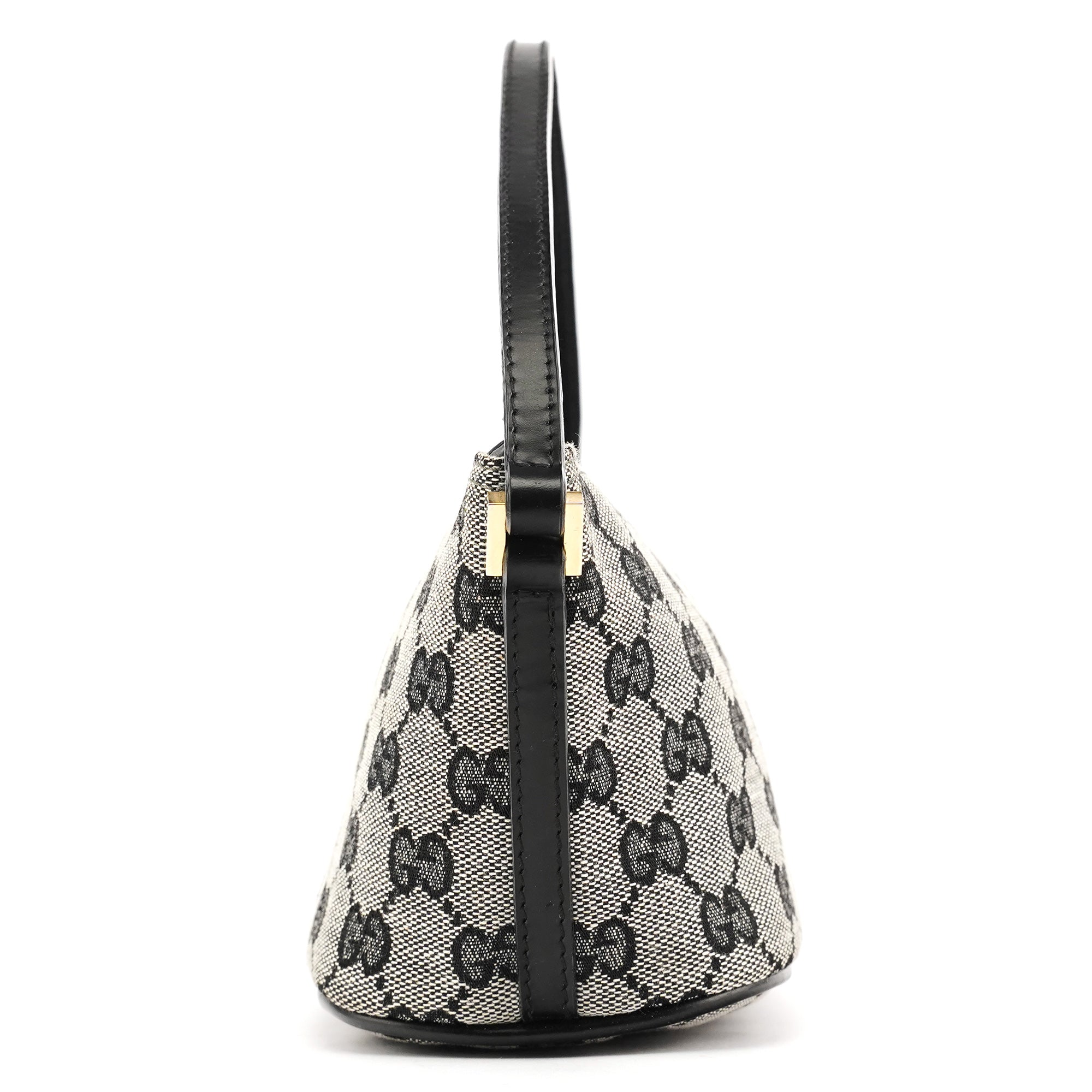 Gucci 039 1103 Grey Black GG Boat Pochette