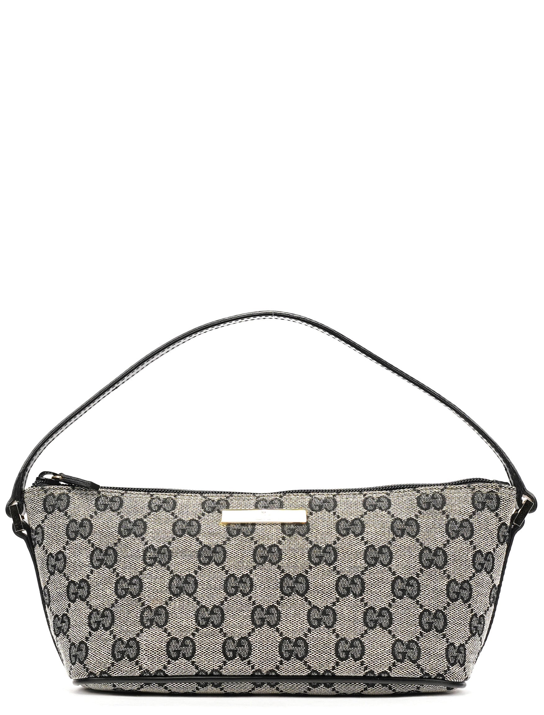 Gucci 039 1103 Grey Black GG Boat Pochette