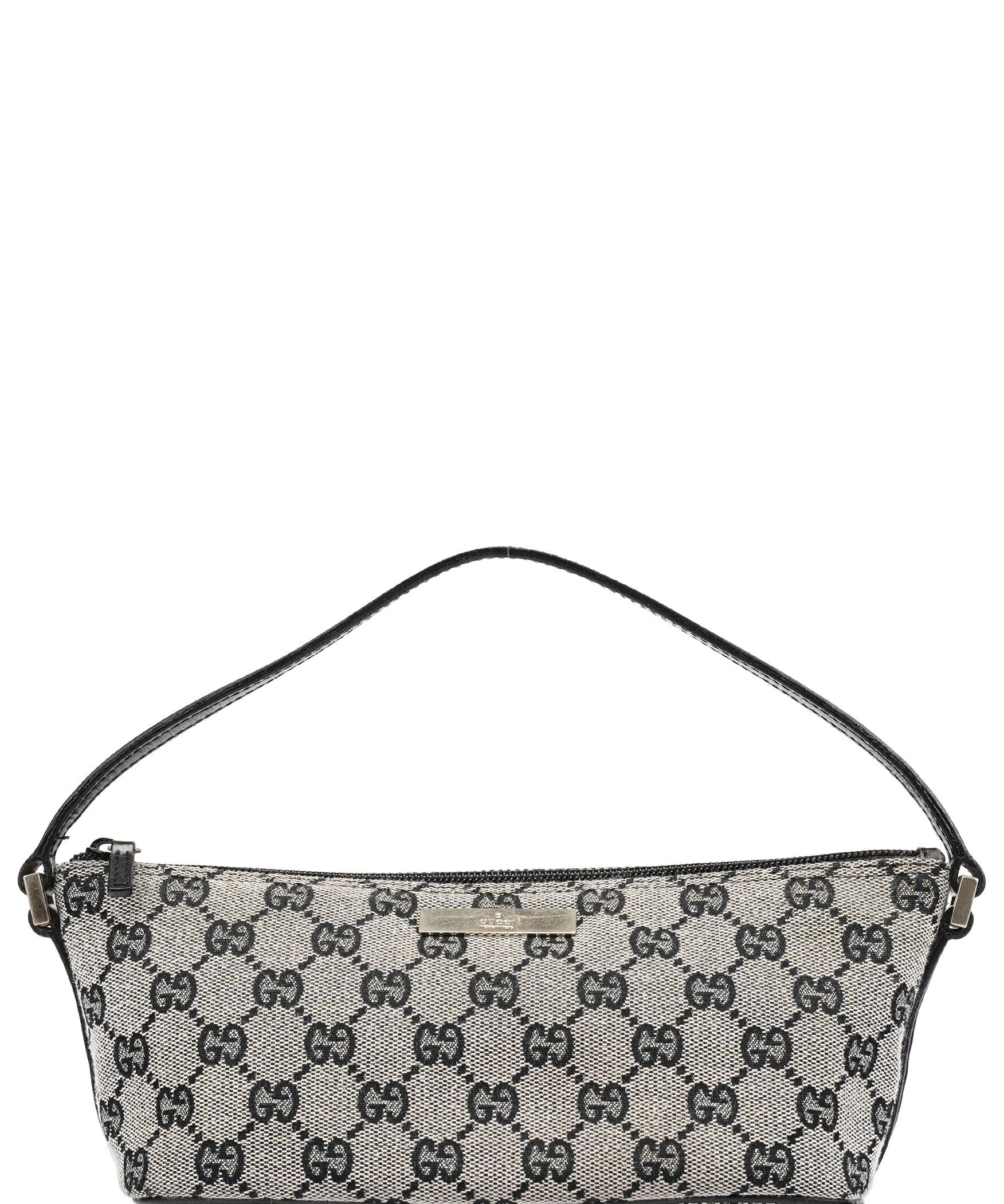 Gucci 039 1103 Grey Black GG Boat Pochette