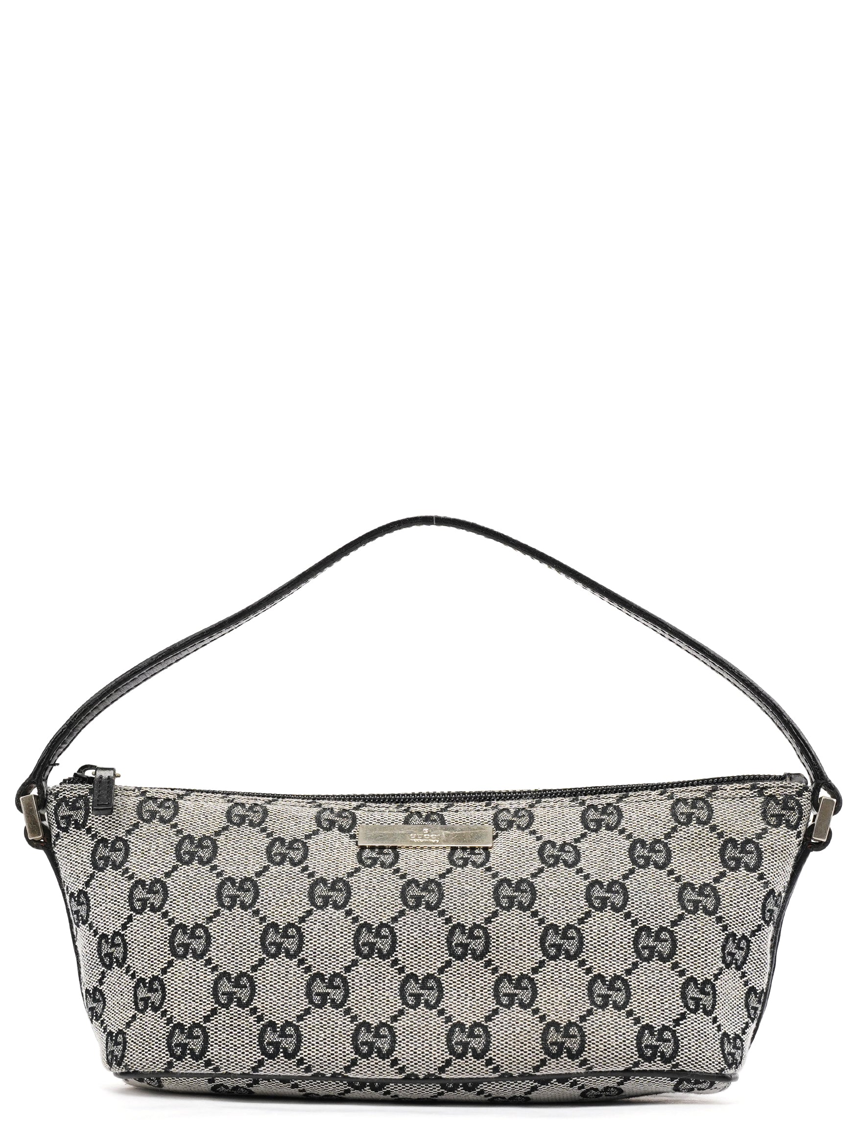 Gucci 039 1103 Grey Black GG Boat Pochette