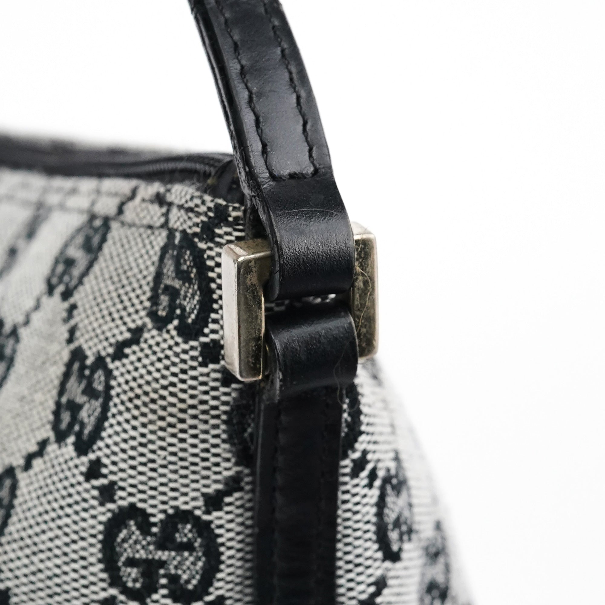 Gucci 039 1103 Grey Black GG Boat Pochette