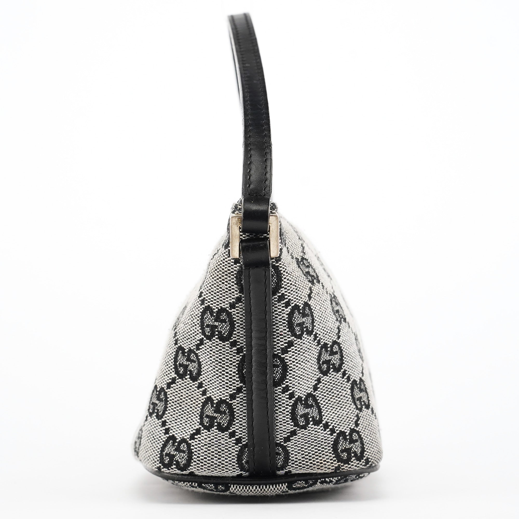 Gucci 039 1103 Grey Black GG Boat Pochette