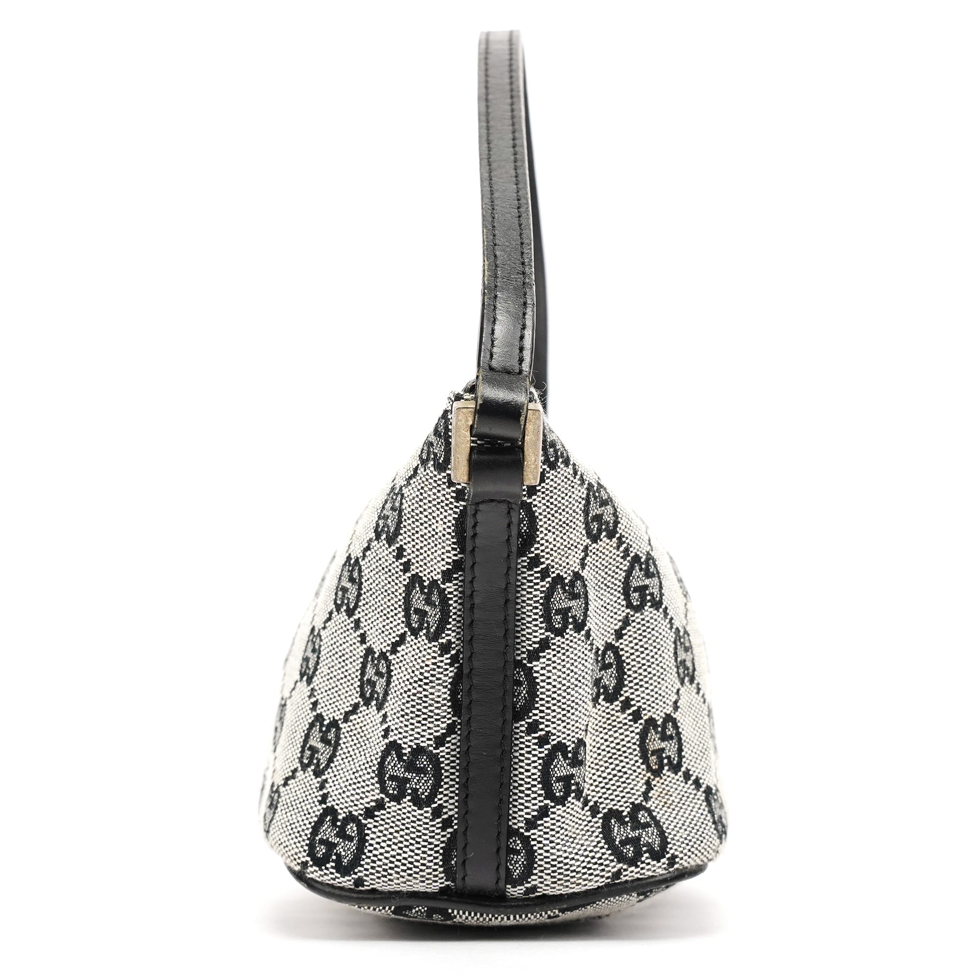 Gucci 039 1103 Grey Black GG Boat Pochette