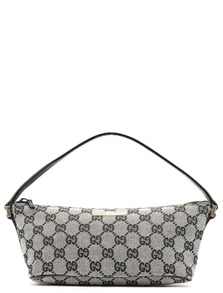 Gucci 039 1103 Grey Black GG Boat Pochette