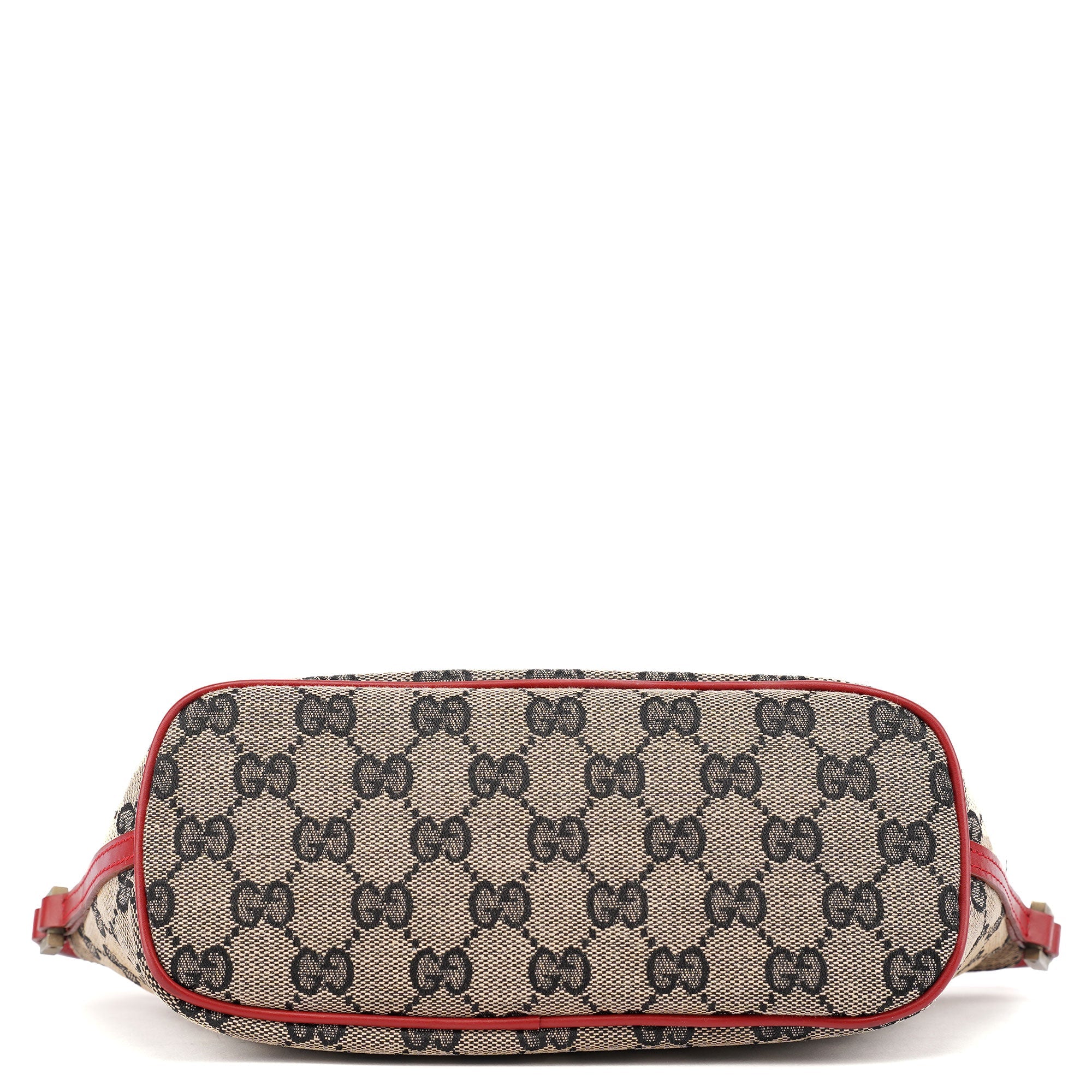 Gucci 039 1103 GG Boat Pochette en toile GG grise et rouge
