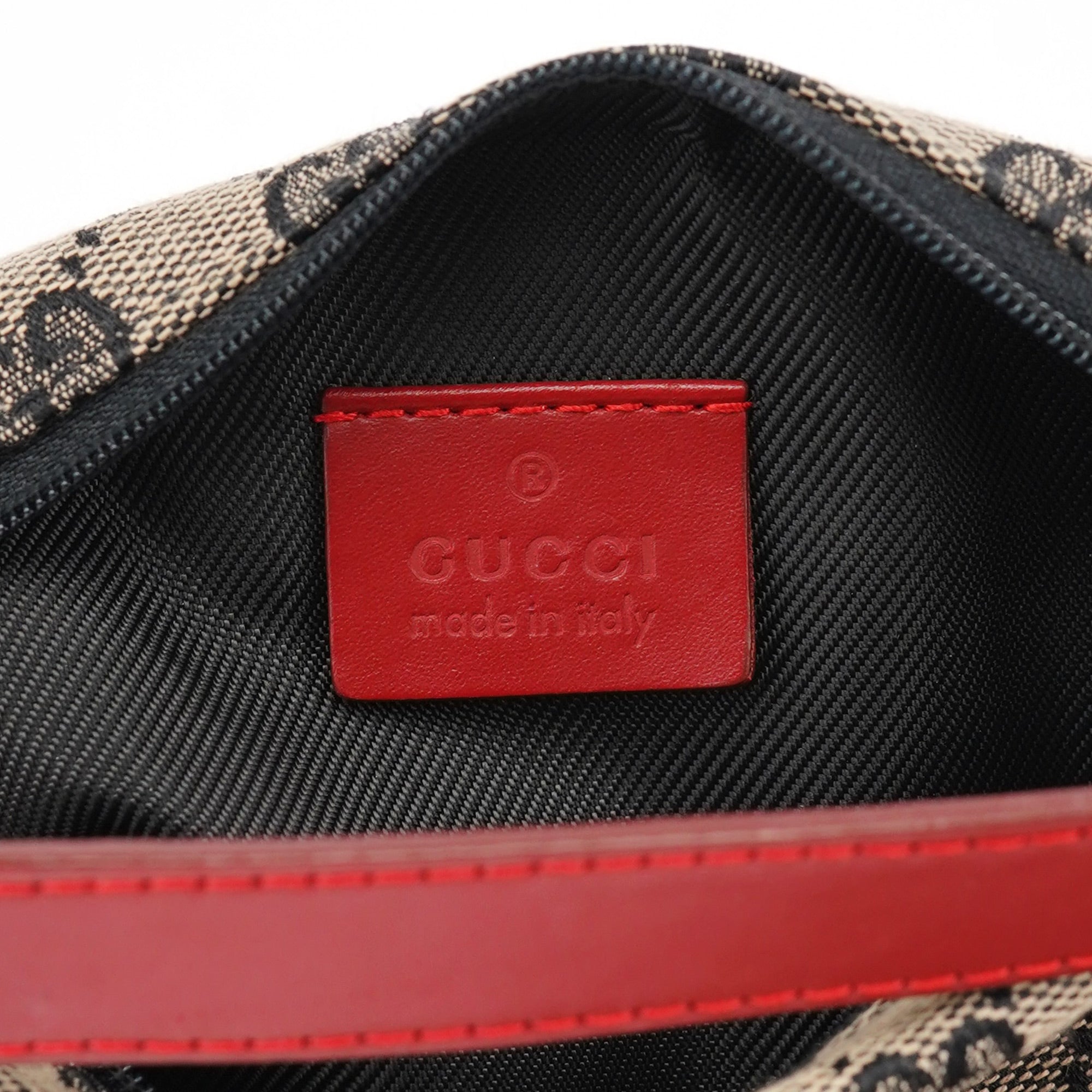 Gucci 039 1147 Beige Red GG Handbag