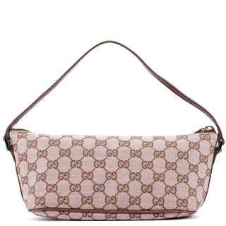 Gucci 0391103 Beige Brown GG Boat Pochette