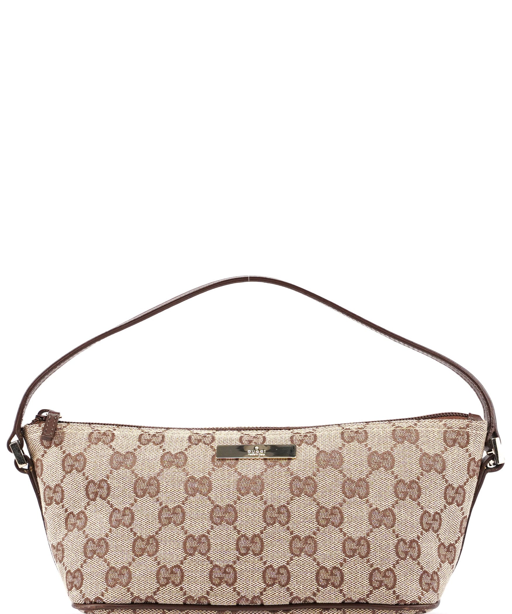 Gucci 0391103 Beige Brown GG Boat Pochette