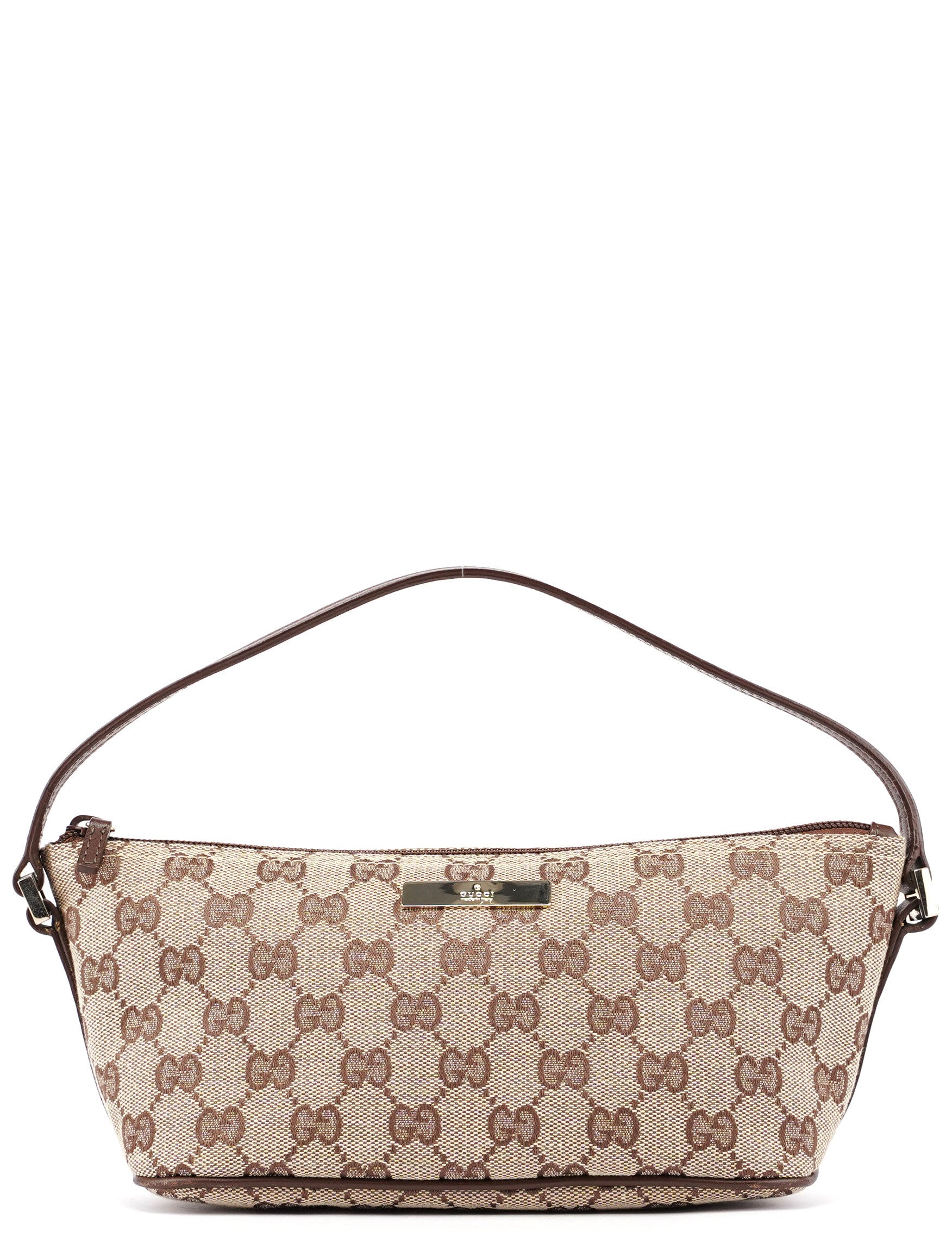 Gucci 0391103 Beige Brown GG Boat Pochette