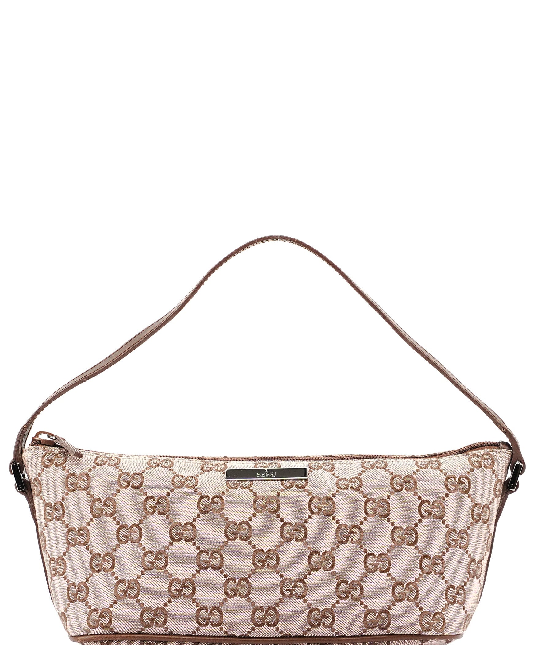 Gucci 0391103 Beige Brown GG Boat Pochette