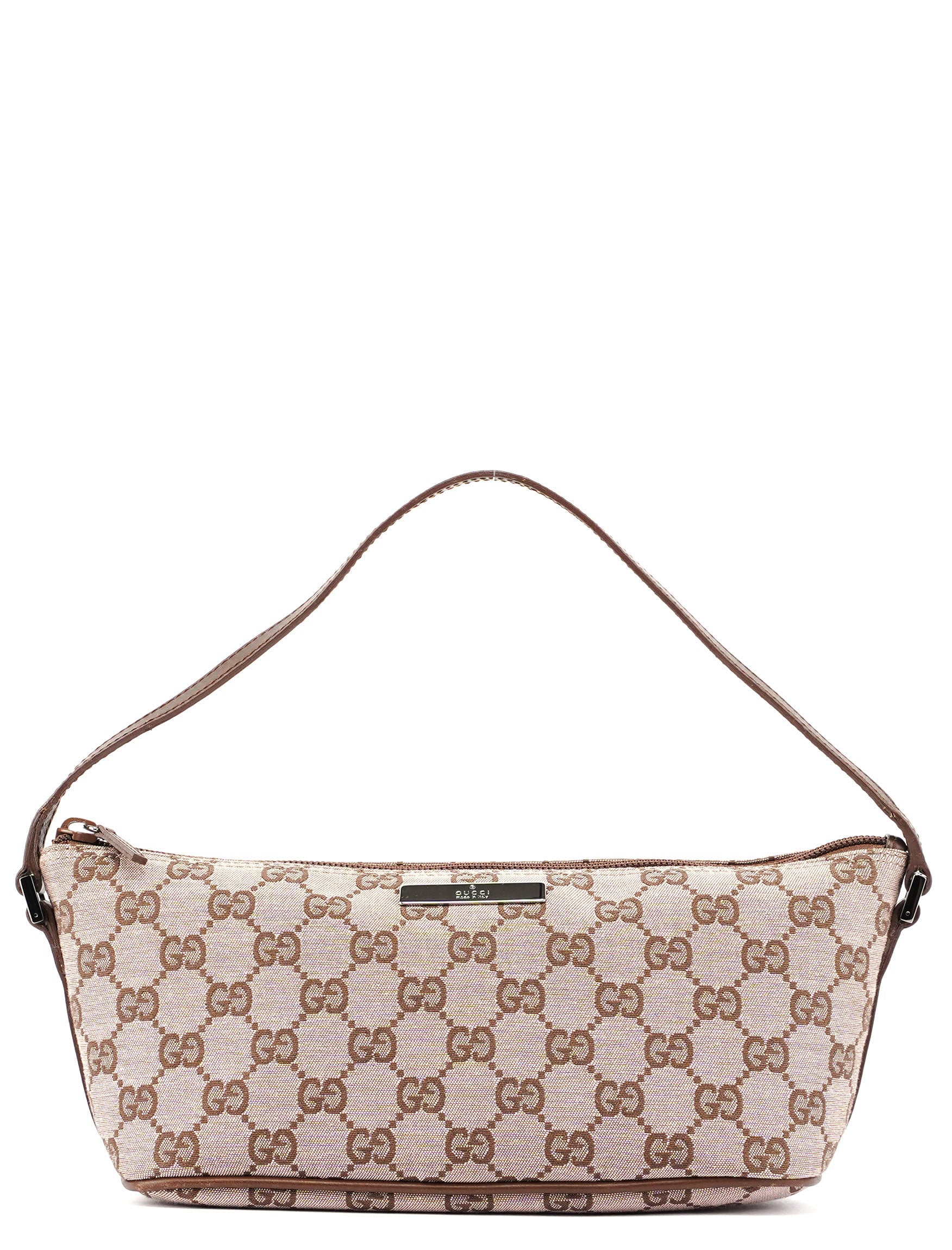 Gucci 0391103 Beige Brown GG Boat Pochette