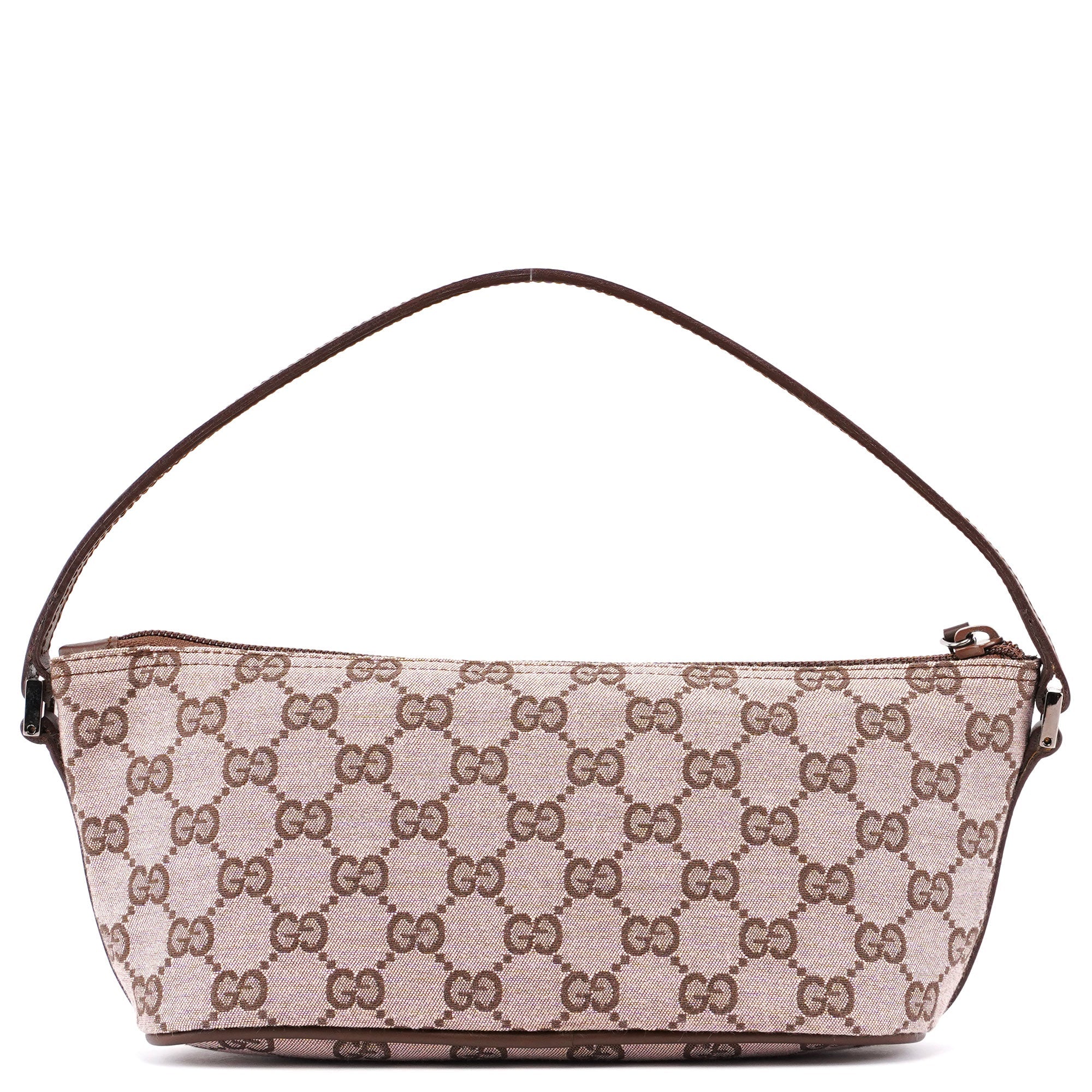 Gucci 0391103 Beige Brown GG Boat Pochette