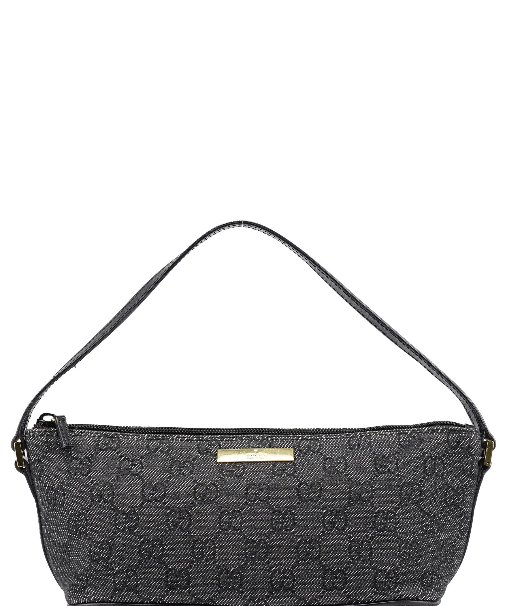 Gucci 07198 Anthracite Denim GG Boat Pochette